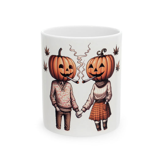 PUMPKIN HEAD COUPLE - Weed Coffee Mug (11oz)