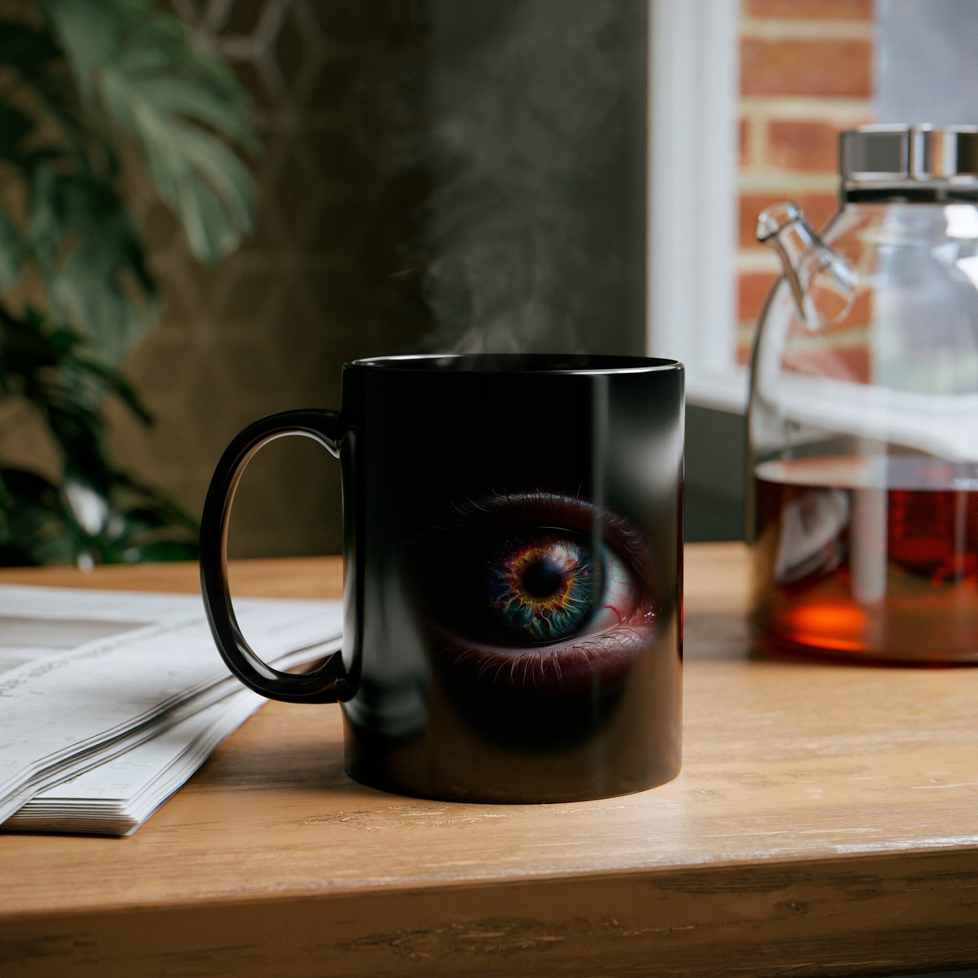 GALAXY EYES MUG - Weed Coffee Mug (11oz) BLACK, Dual Sided