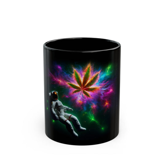 NEBULA WEED LEAF - Weed Coffee Mug (11oz) BLACK