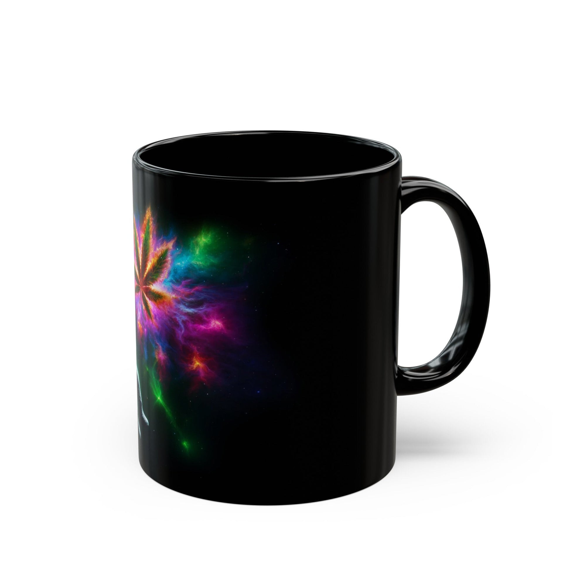 NEBULA WEED LEAF - Weed Coffee Mug (11oz) BLACK