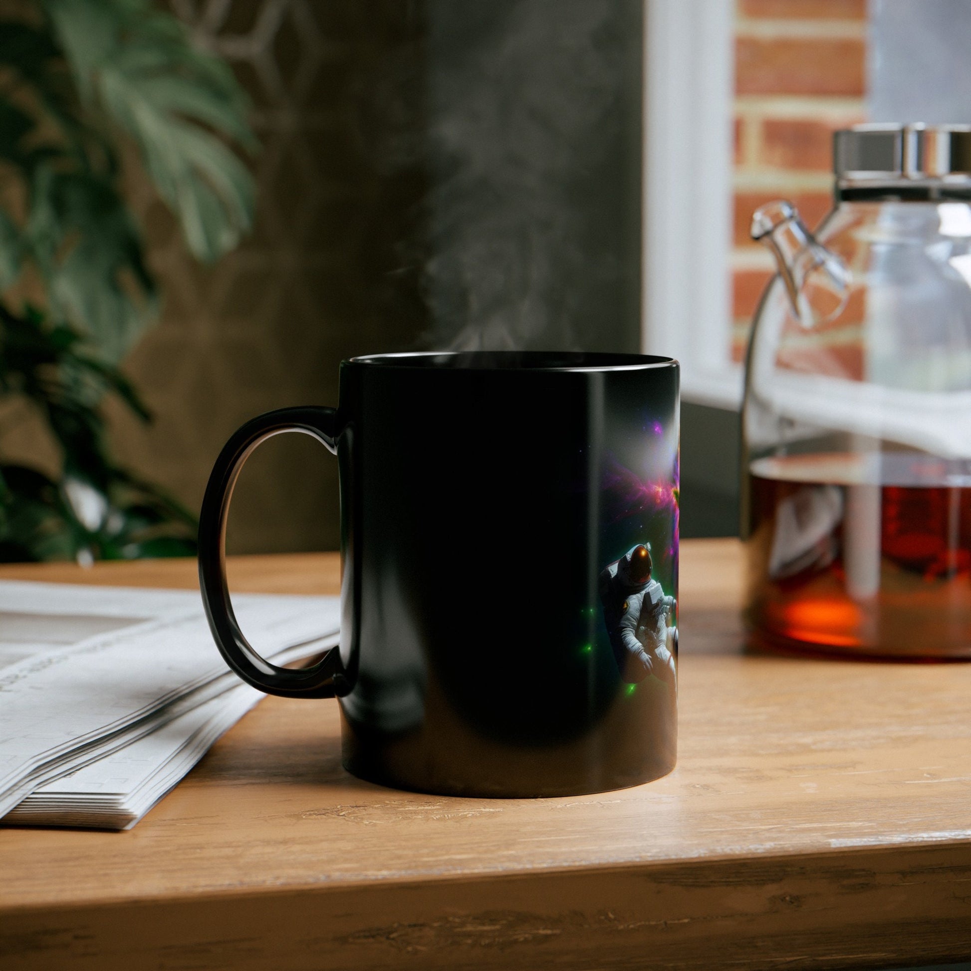NEBULA WEED LEAF - Weed Coffee Mug (11oz) BLACK
