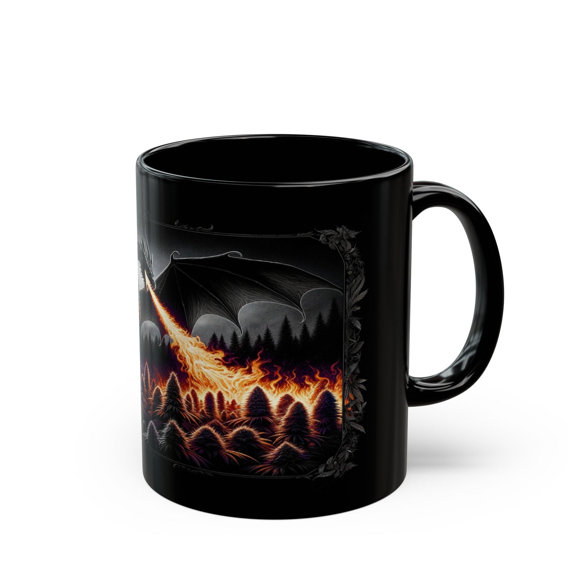 WEED DRAGON - Weed Coffee Mug (11oz) BLACK