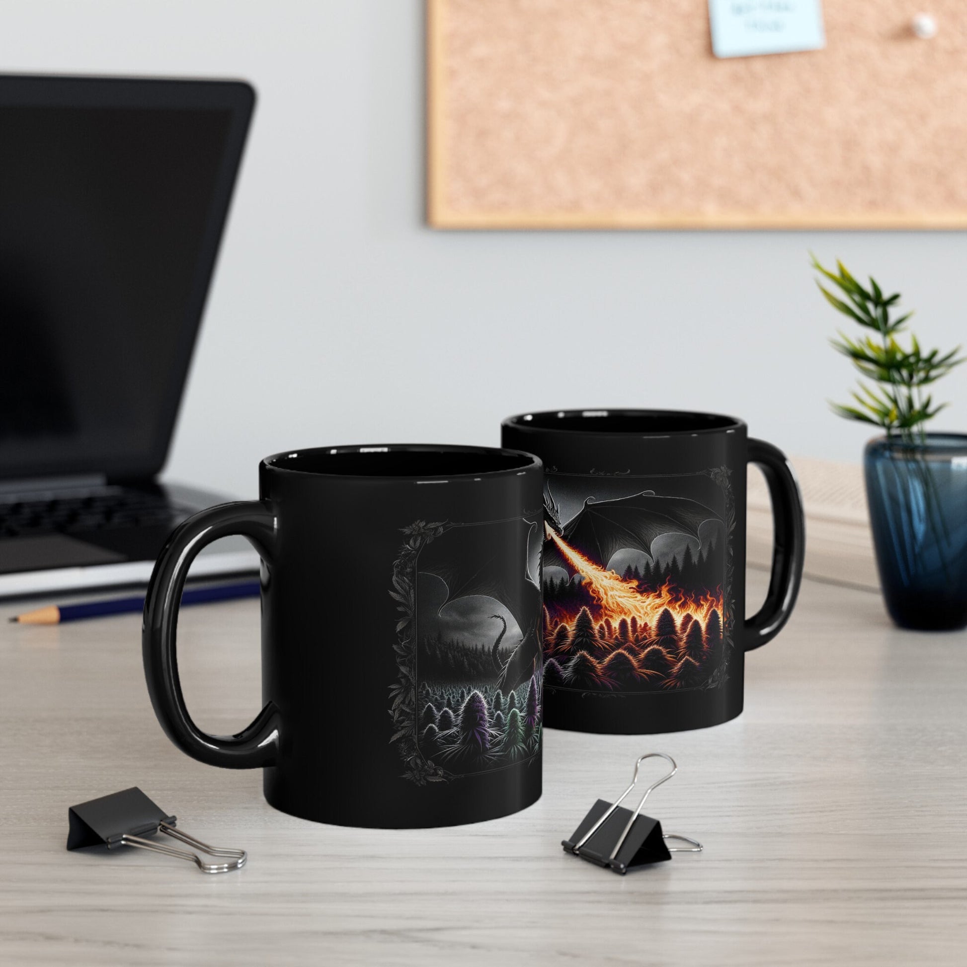 WEED DRAGON - Weed Coffee Mug (11oz) BLACK
