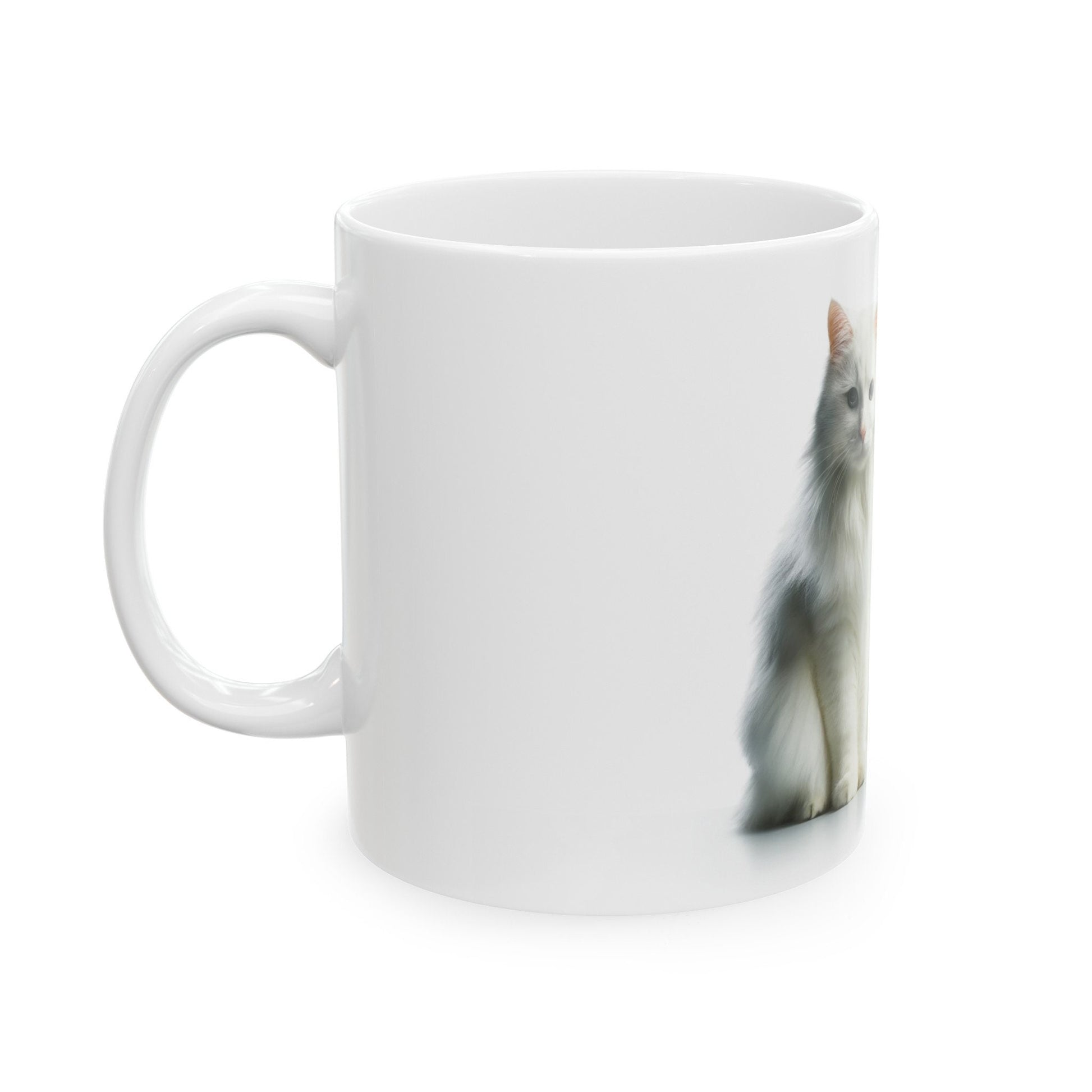 WHITE Cat WEED Jar - Weed Coffee Mug (11oz)
