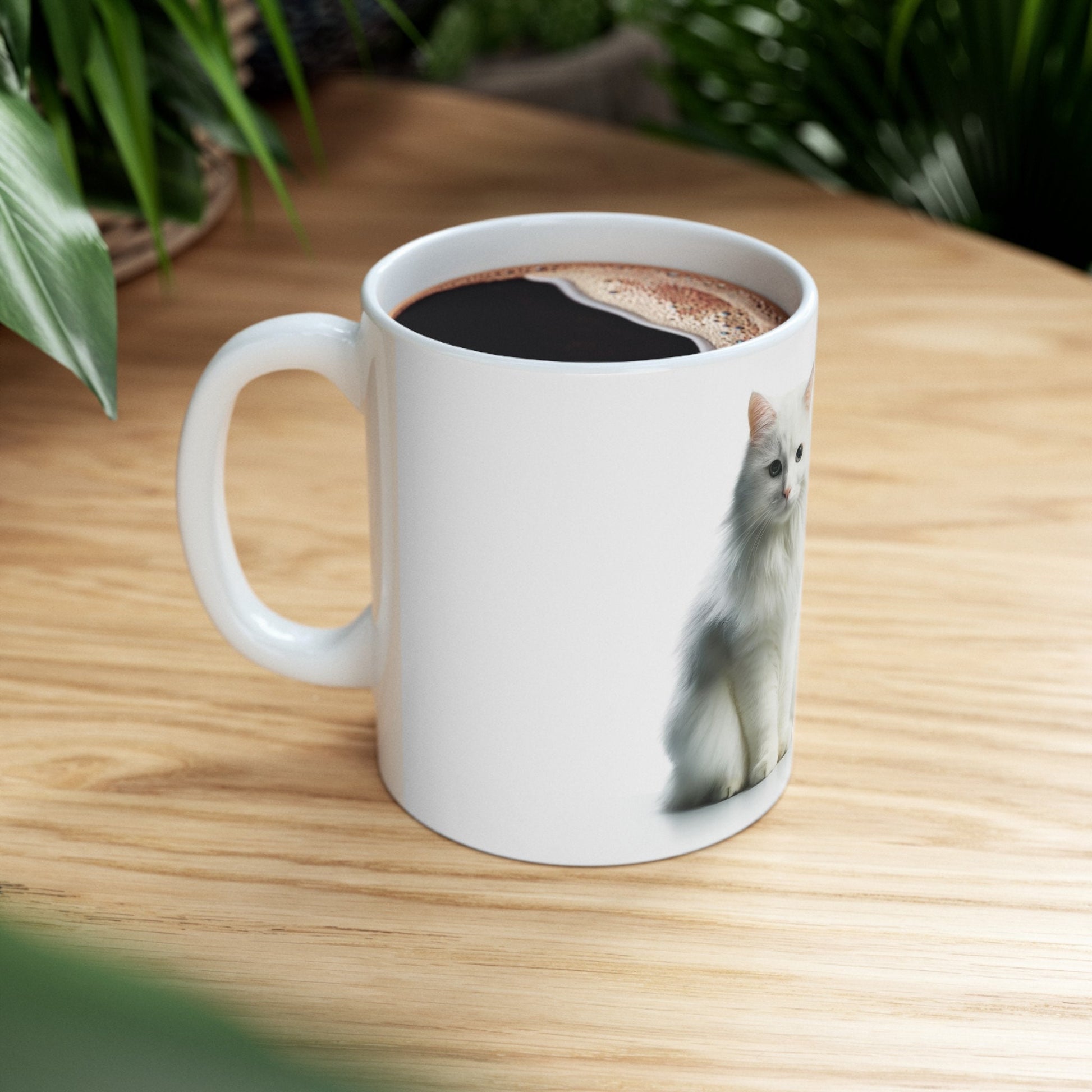 WHITE Cat WEED Jar - Weed Coffee Mug (11oz)