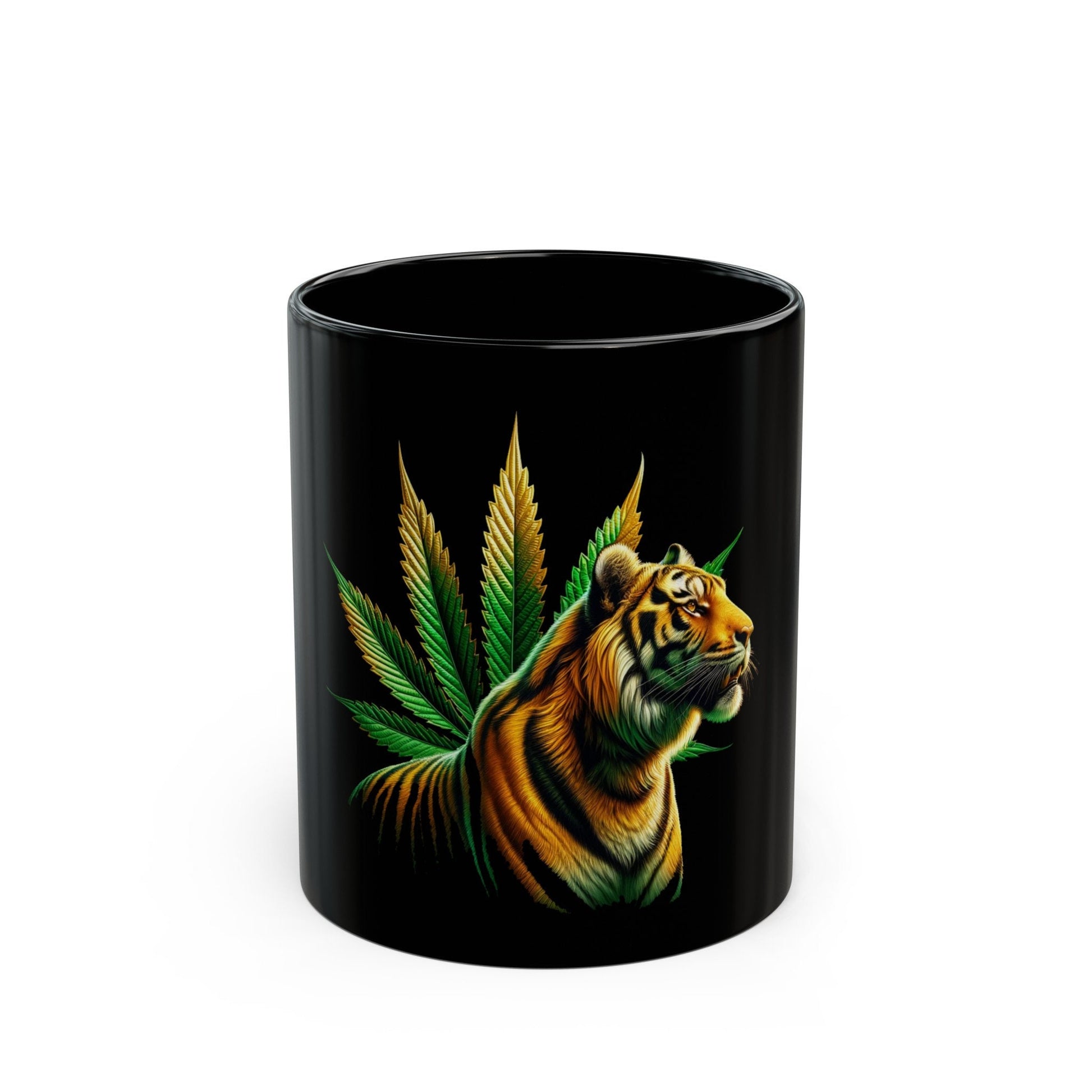 WEED TIGER MUG - Weed Coffee Mug (11oz) BLACK