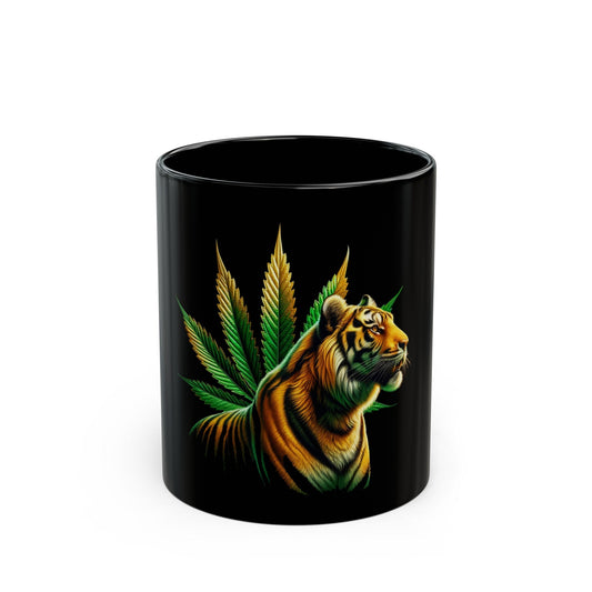WEED TIGER MUG - Weed Coffee Mug (11oz) BLACK