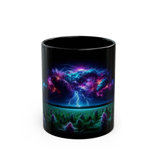 COSMIC WEED FIELD - Weed Coffee Mug (11oz) BLACK