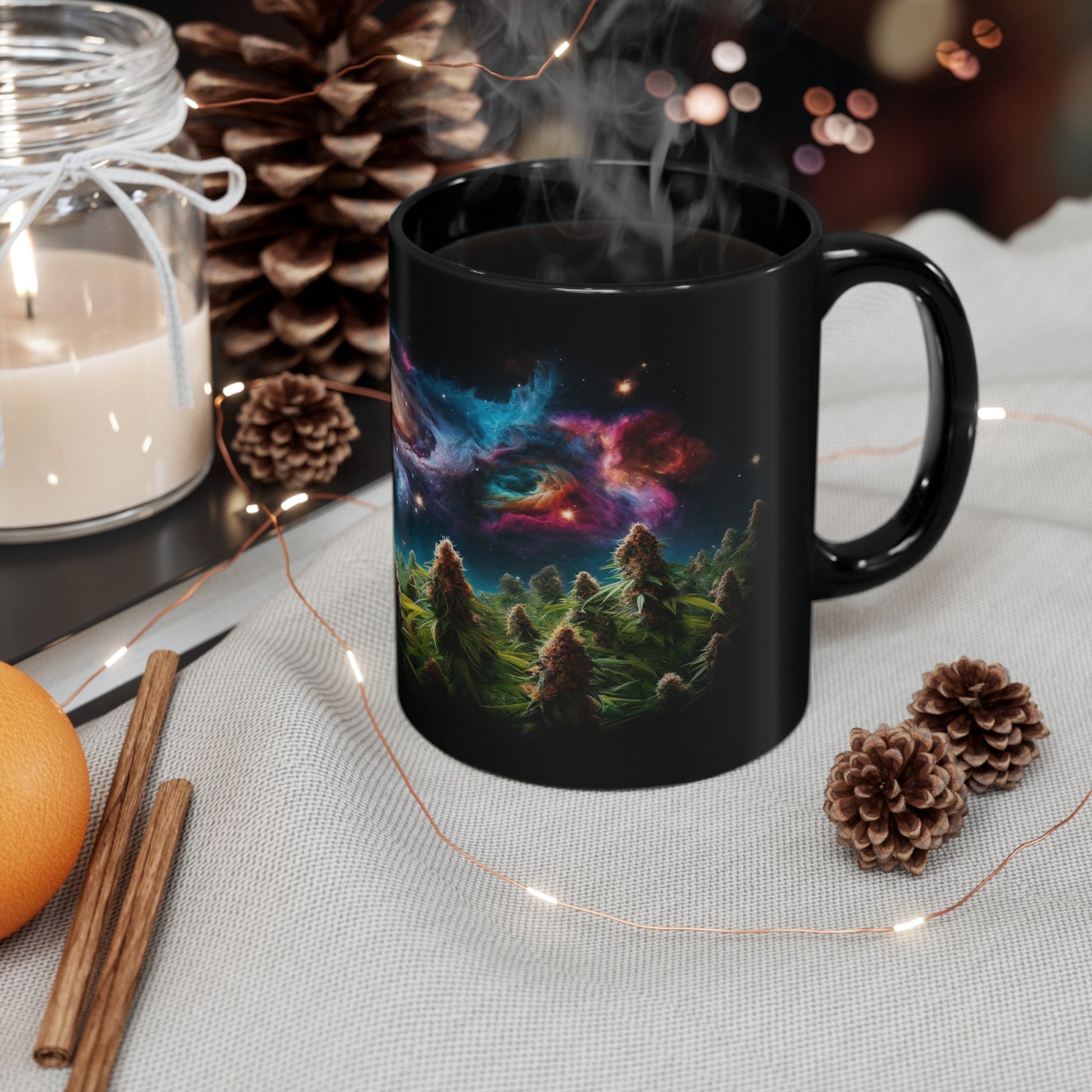 SPACE WEED MUG - 420 Coffee Mugs (11oz) BLACK