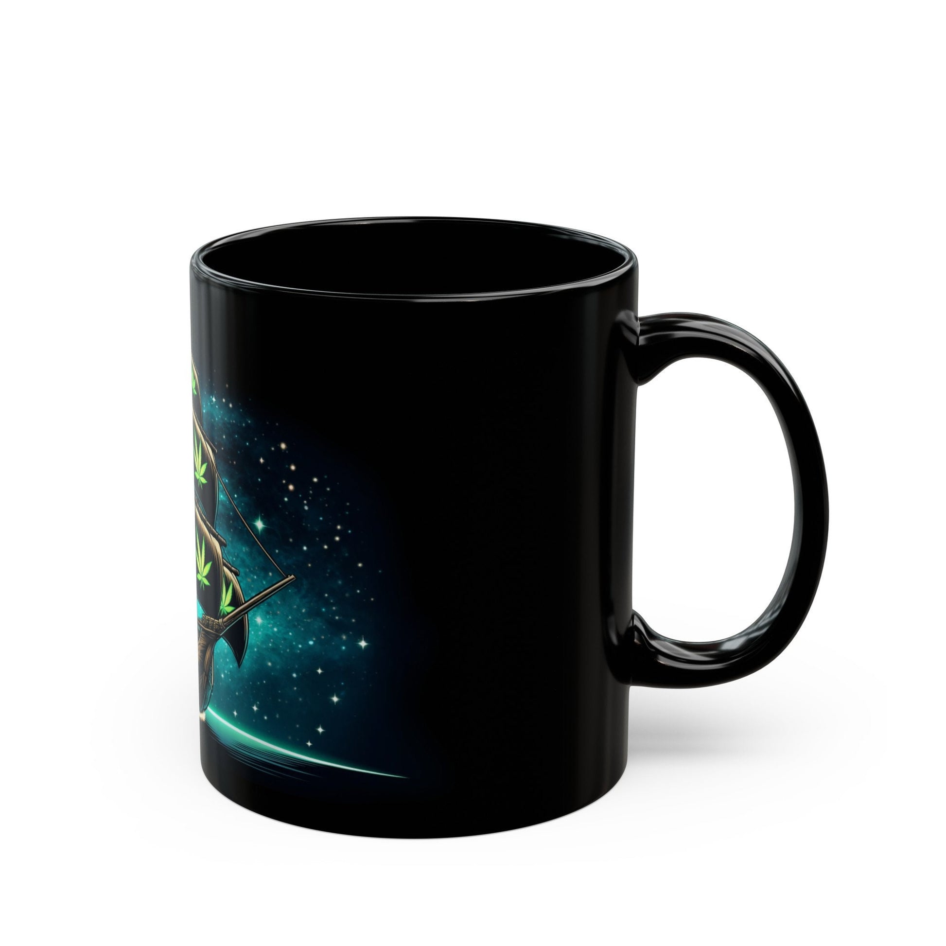 420 SPACE PIRATE - Weed Coffee Mug (11oz) BLACK