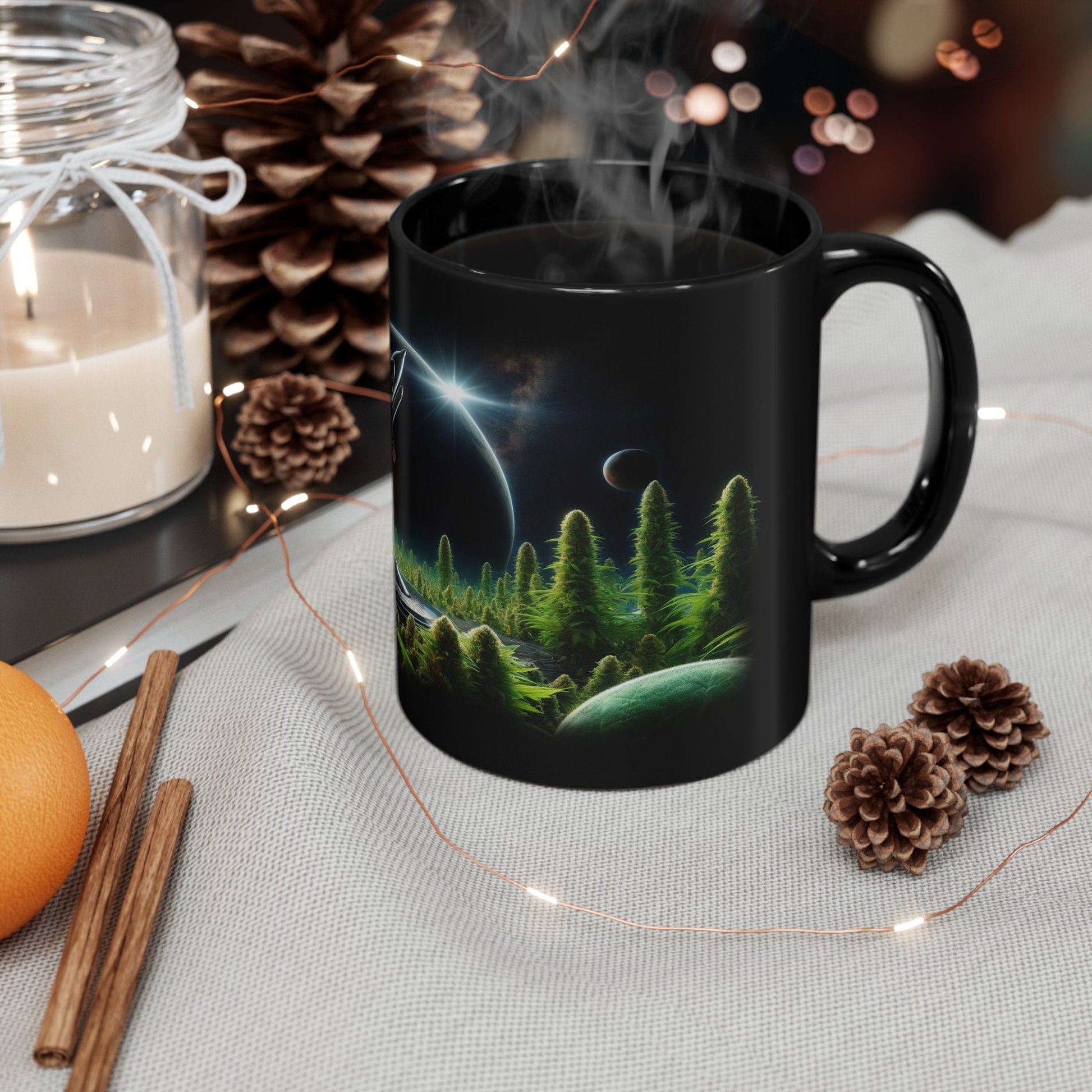 WEED PLANET MUG - Weed Coffee Mug (11oz) BLACK