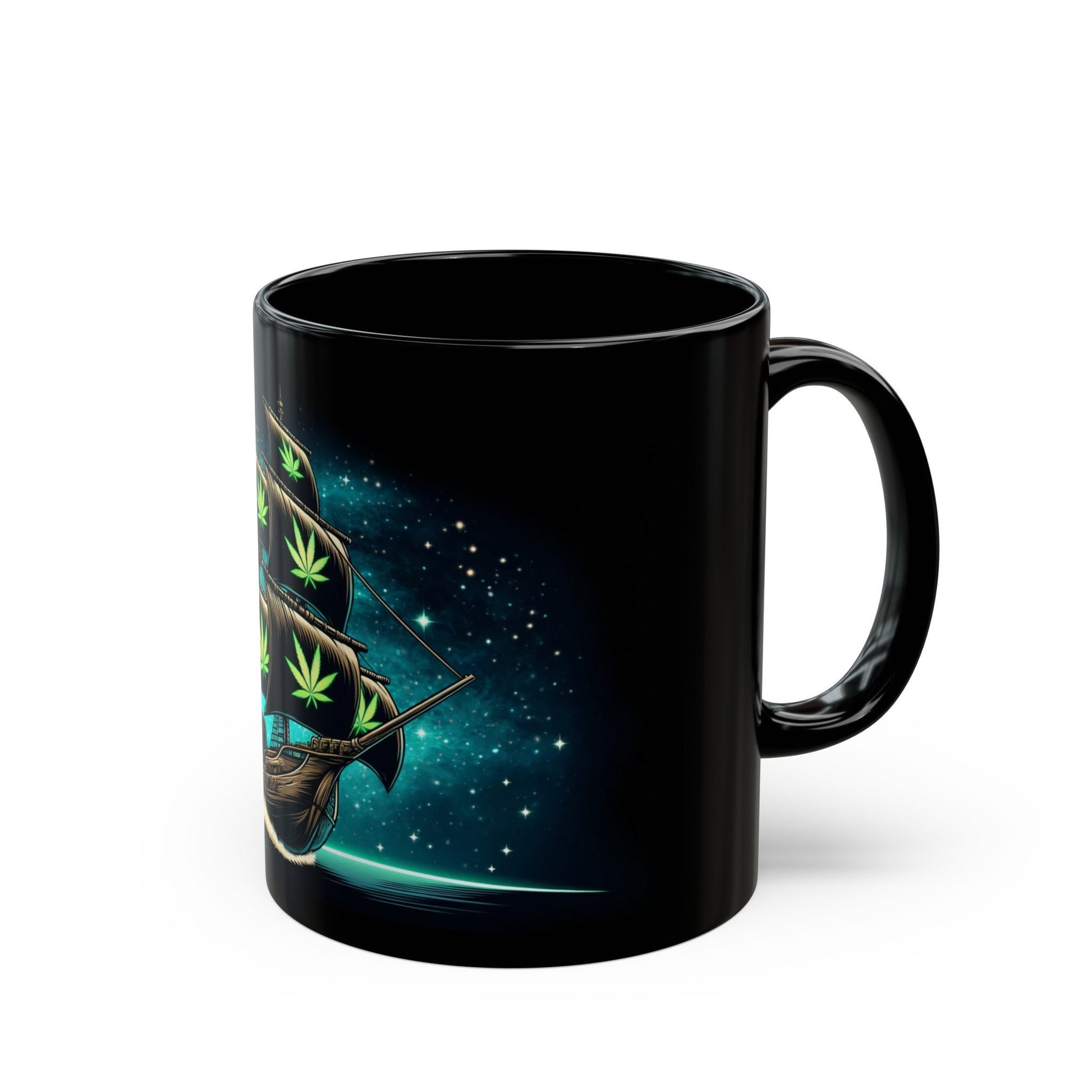 420 SPACE PIRATE - Weed Coffee Mug (11oz) BLACK