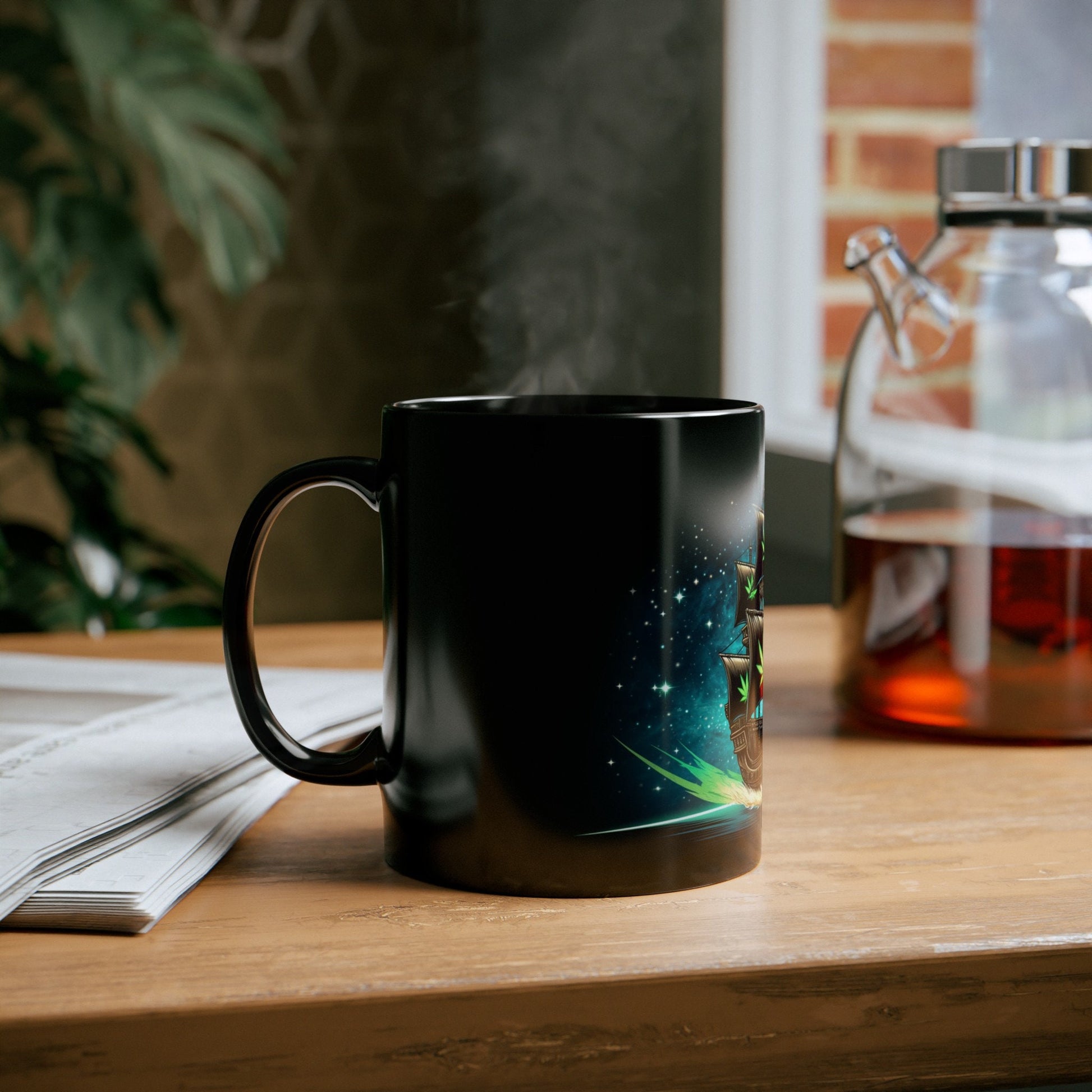 420 SPACE PIRATE - Weed Coffee Mug (11oz) BLACK