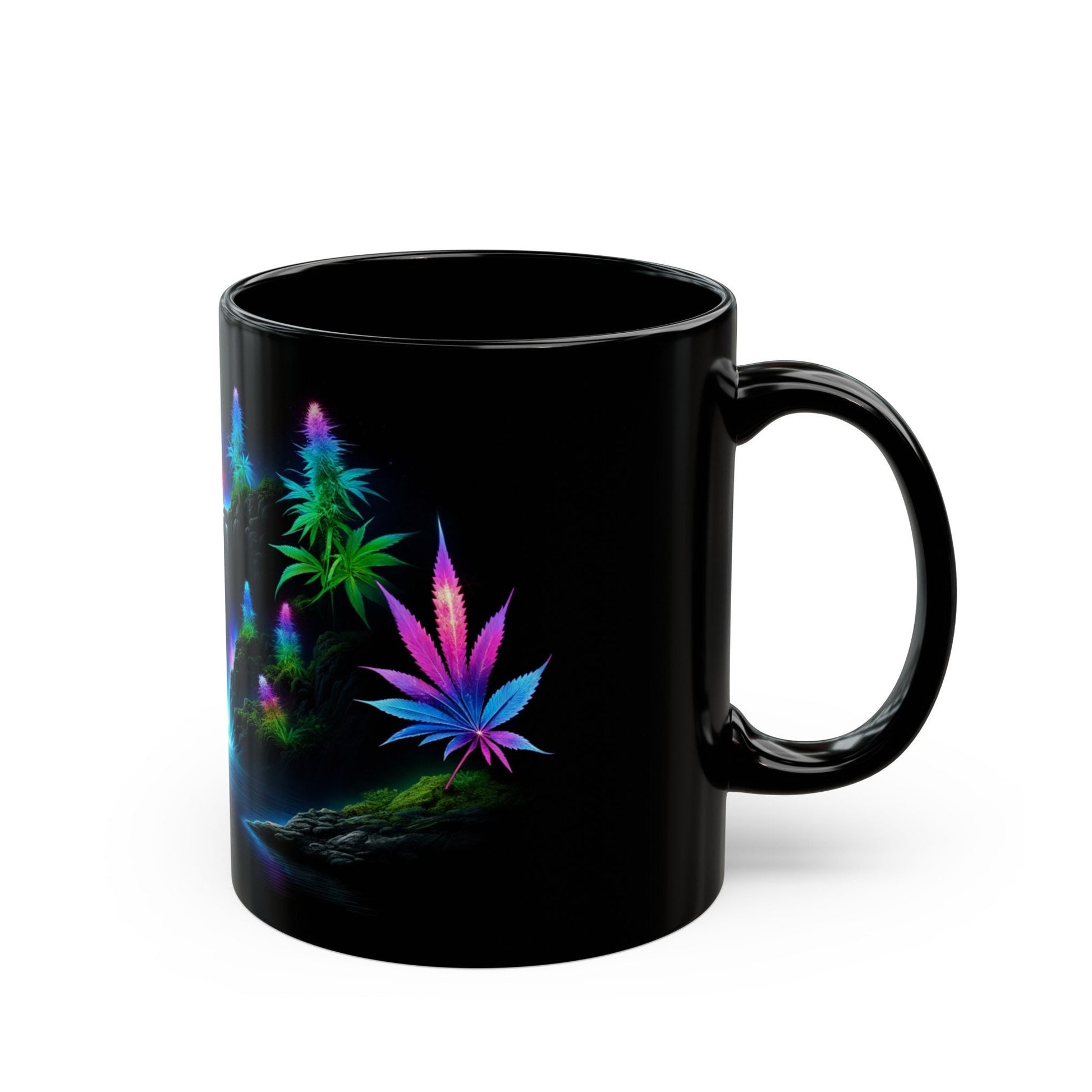 420 SPACE WATERFALL - Weed Coffee Mug (11oz) BLACK