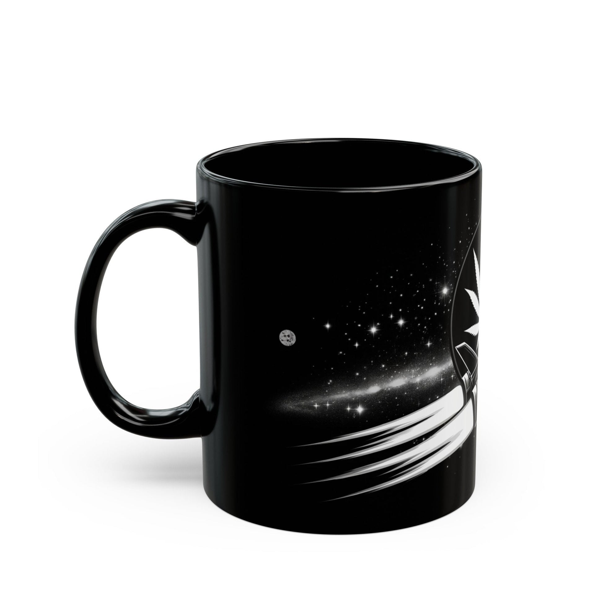 420 SPACESHIP MUG - Weed Coffee Mug (11oz) BLACK