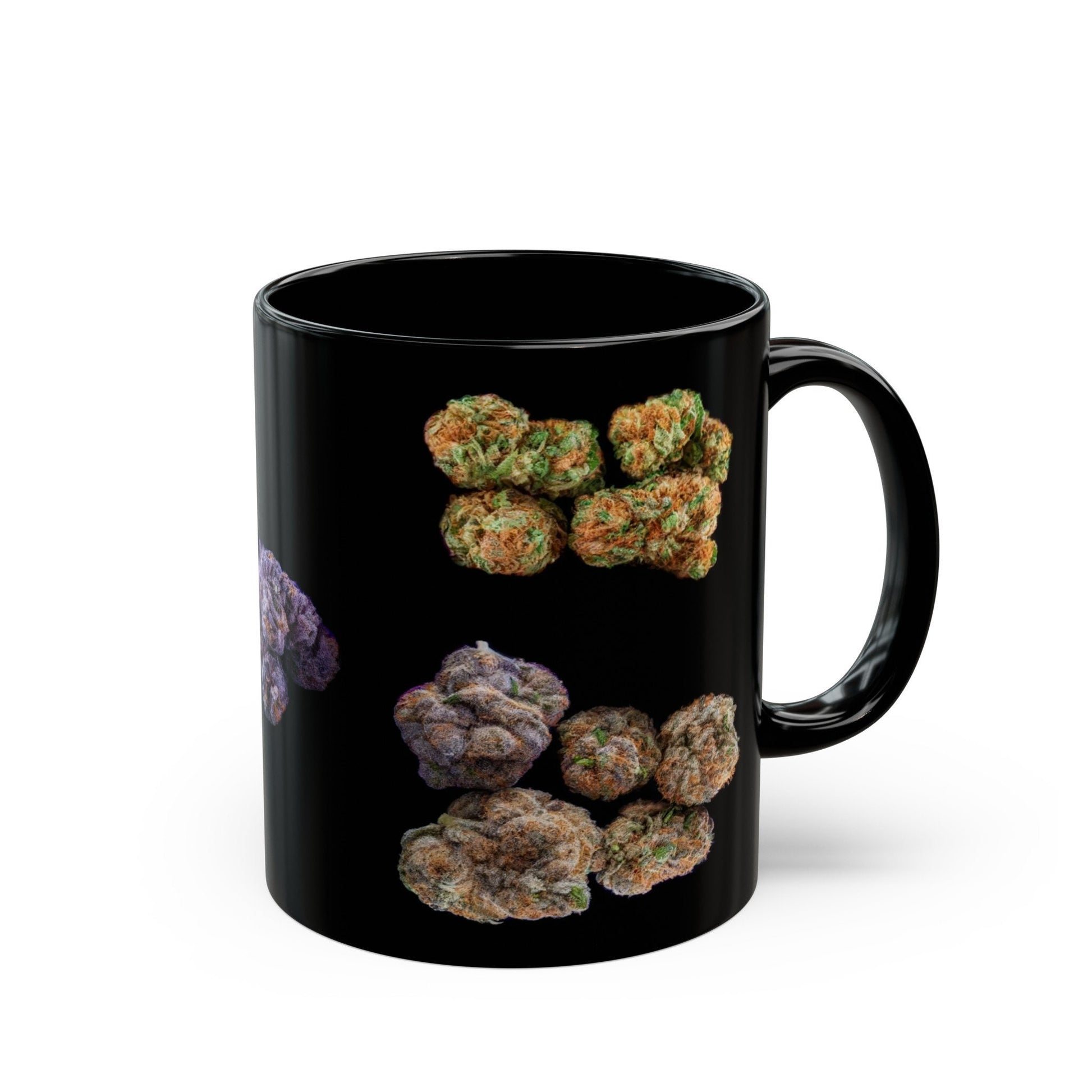 WEED NUG STRAINS - Weed Coffee Mug (11oz) BLACK