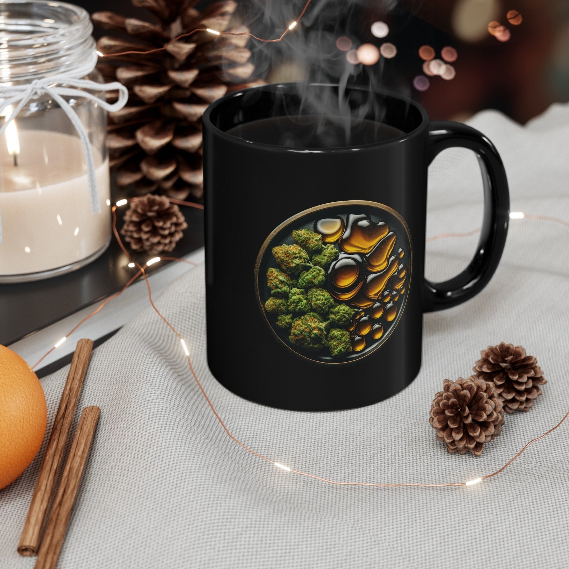WEED WAX MUG - Weed Coffee Mug (11oz) BLACK