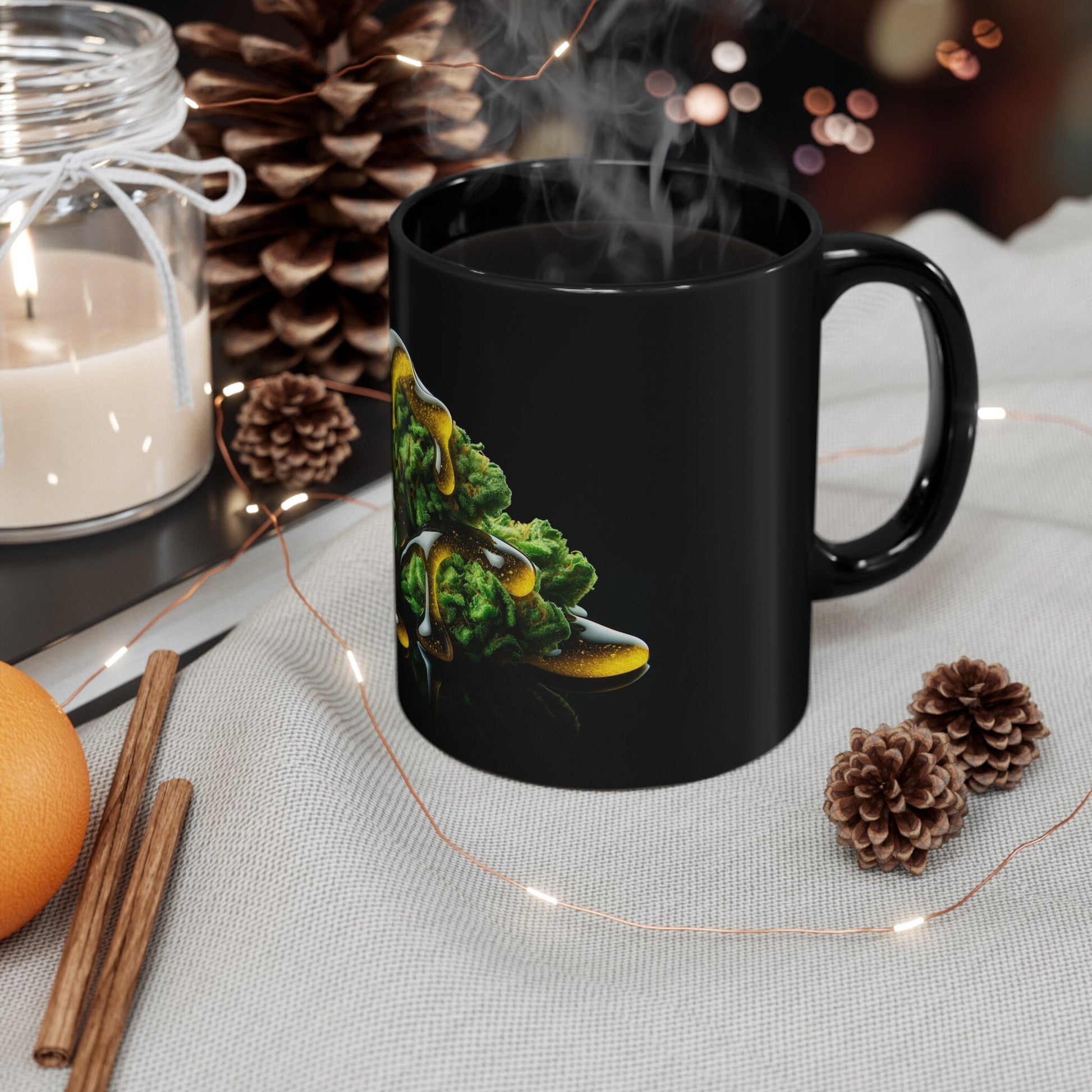 WAXY WEED NUG - Weed Coffee Mug (11oz) BLACK