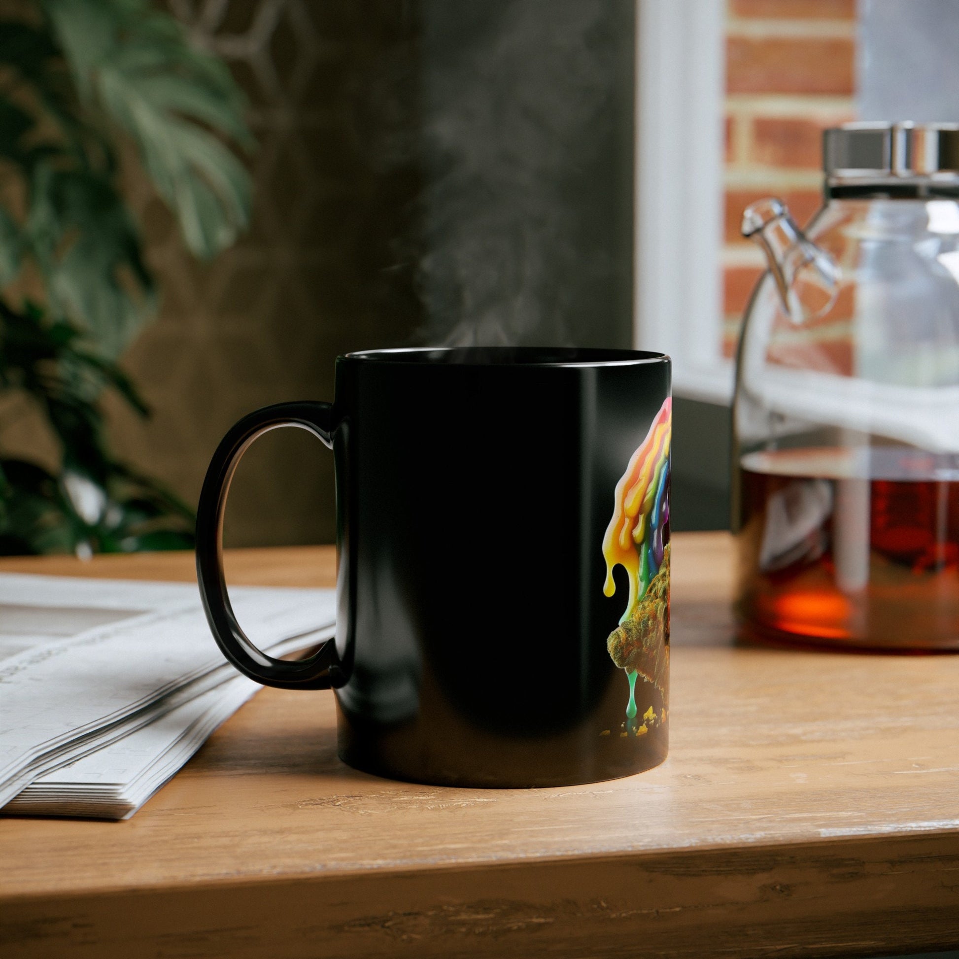 WEED WAX RAINBOW - Weed Coffee Mug (11oz) BLACK