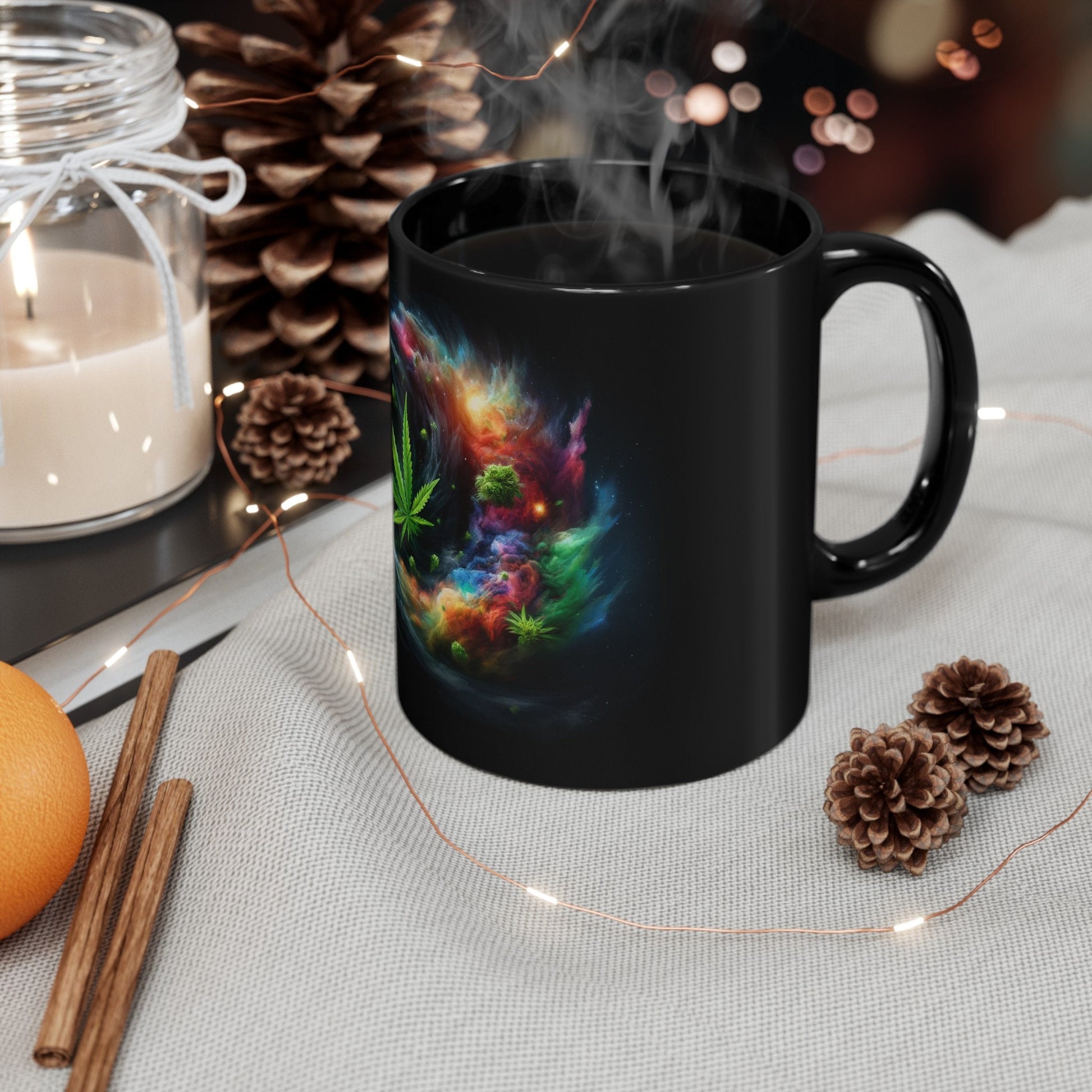 COSMIC WEED STORM - 420 Coffee Mug (11oz) BLACK
