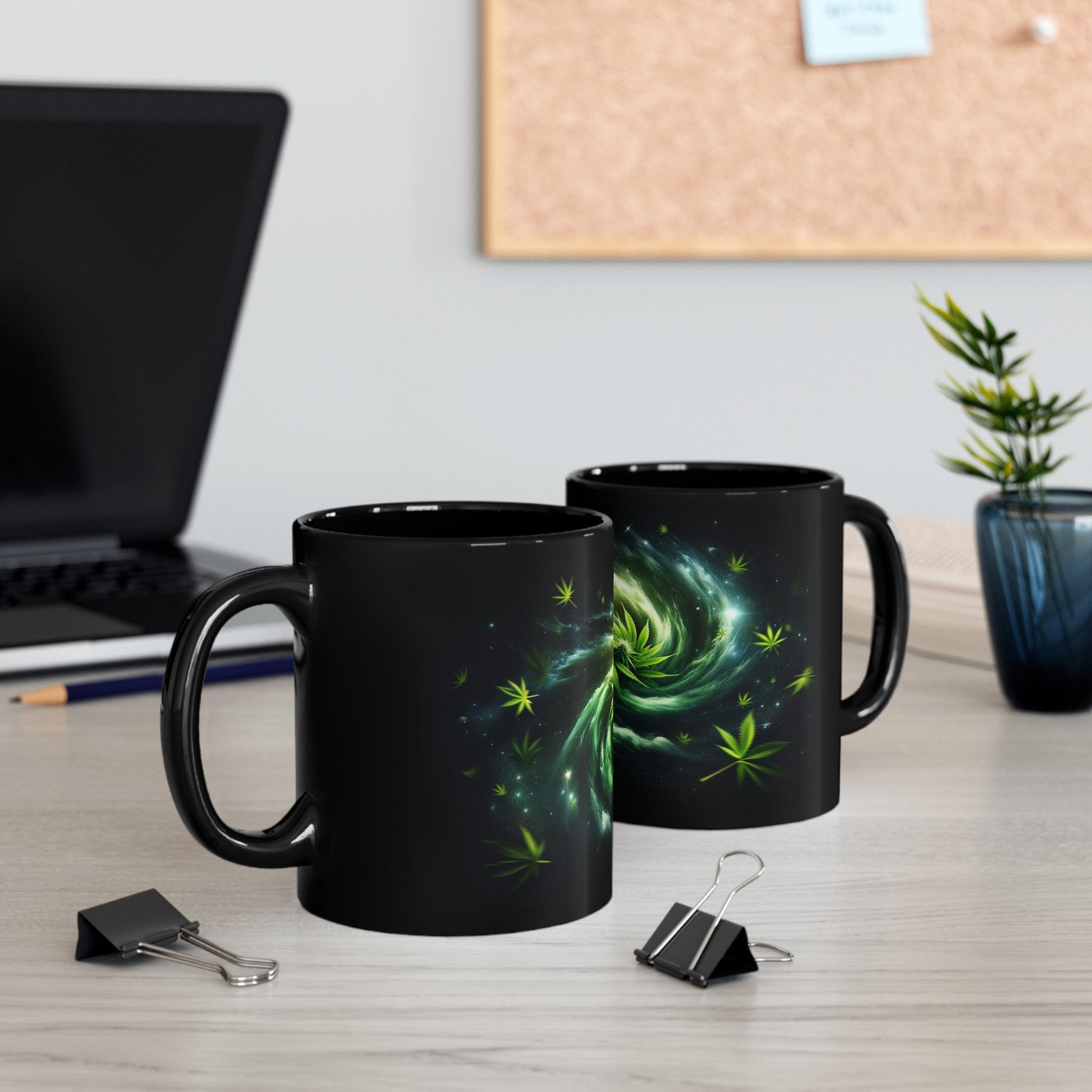 WEED GALAXY MUG - Weed Coffee Mug (11oz) BLACK