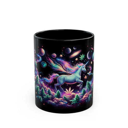 420 SPACE UNICORN MUG - Weed Mug (11oz) BLACK