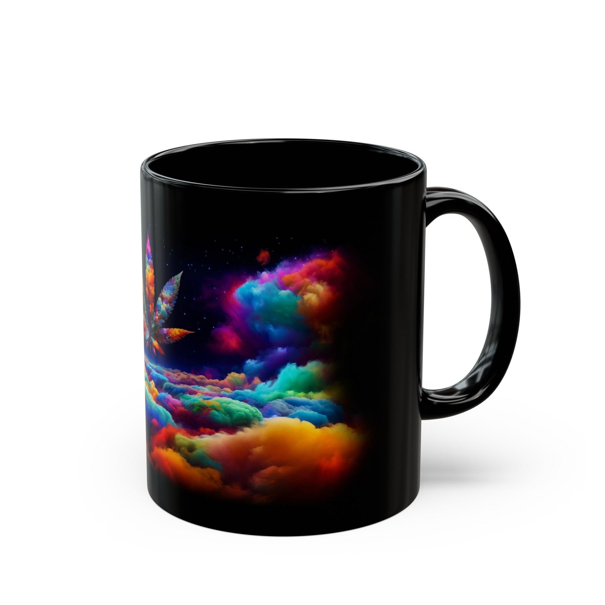 420 SPACE CLOUDS - Weed Coffee Mug (11oz) BLACK