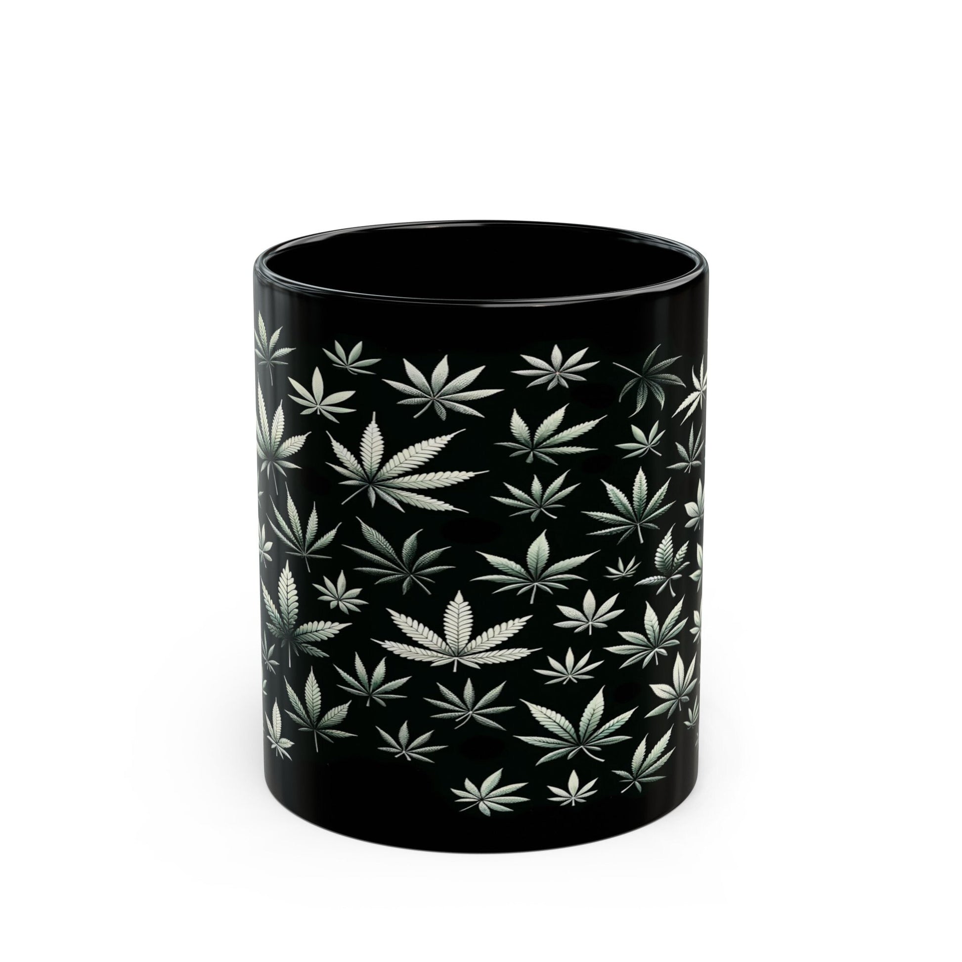 WEED LEAVES MUG - Weed Coffee Mug (11oz) BLACK