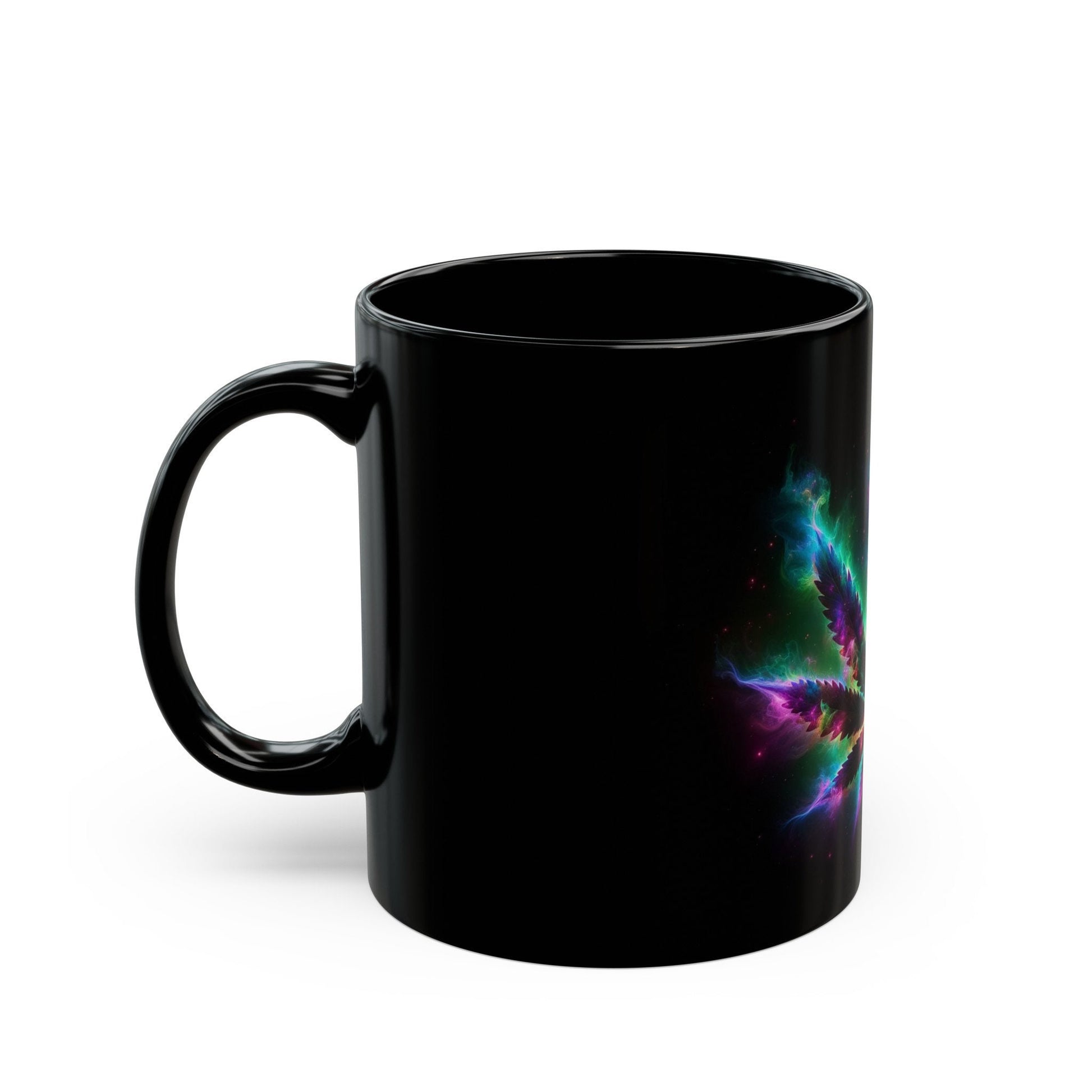 NEBULA WEED LEAF - Weed Coffee Mug (11oz) BLACK