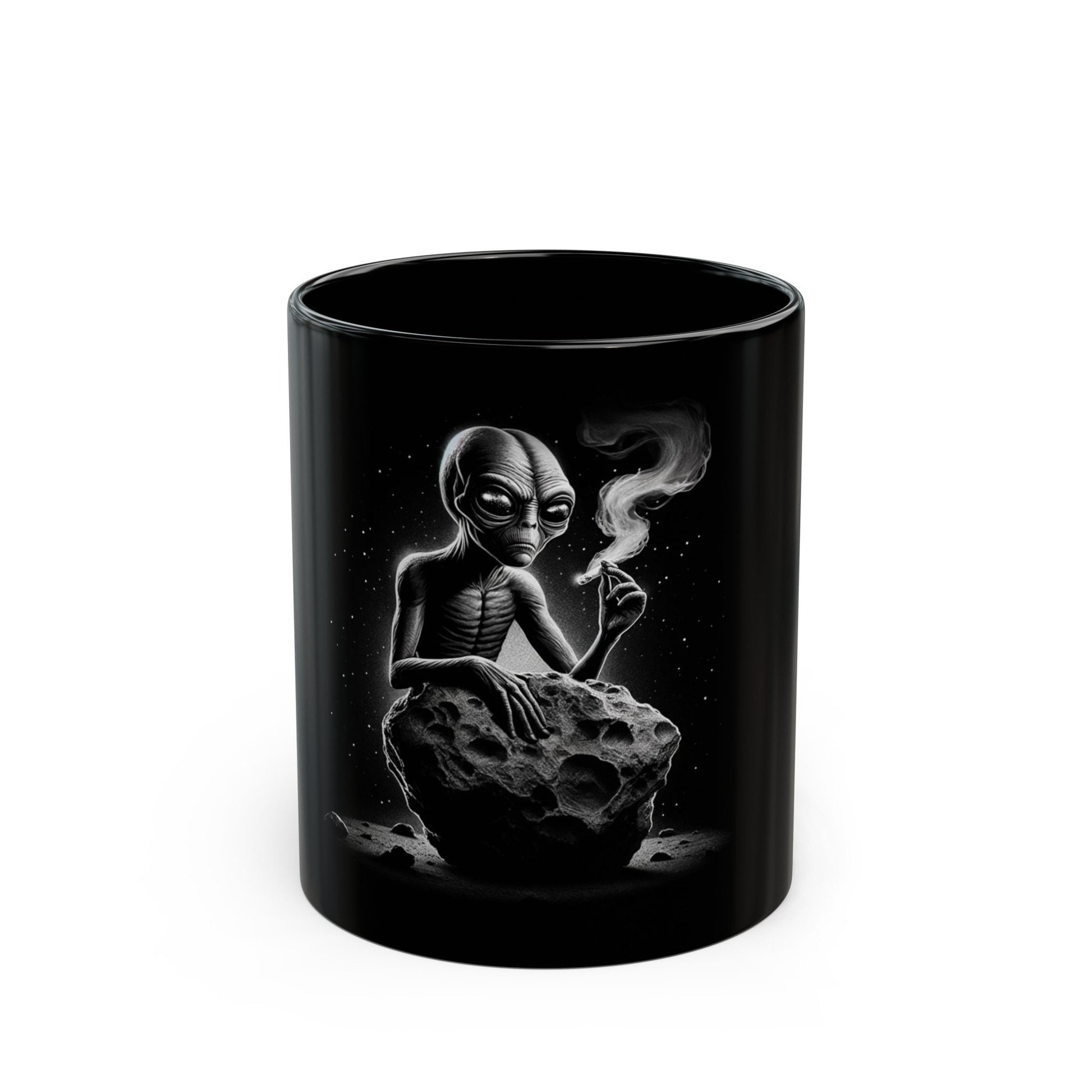 ASTROID ALIEN MUG - Weed Coffee Mug (11oz) BLACK