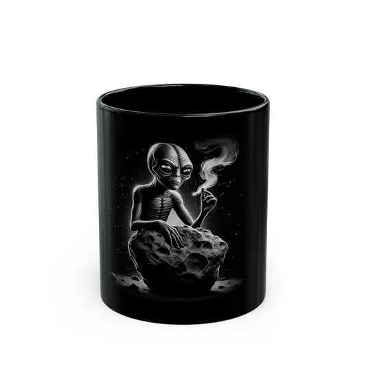 ASTROID ALIEN MUG - Weed Coffee Mug (11oz) BLACK
