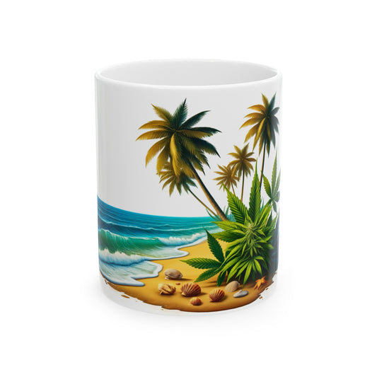 TROPICAL WEED BEACH - 420 Coffee Mug (11oz)