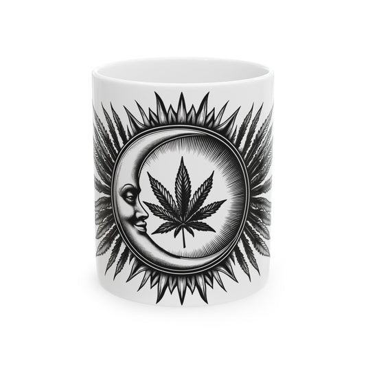 WEED LEAF MOON - Coffee Weed Mug (11oz)