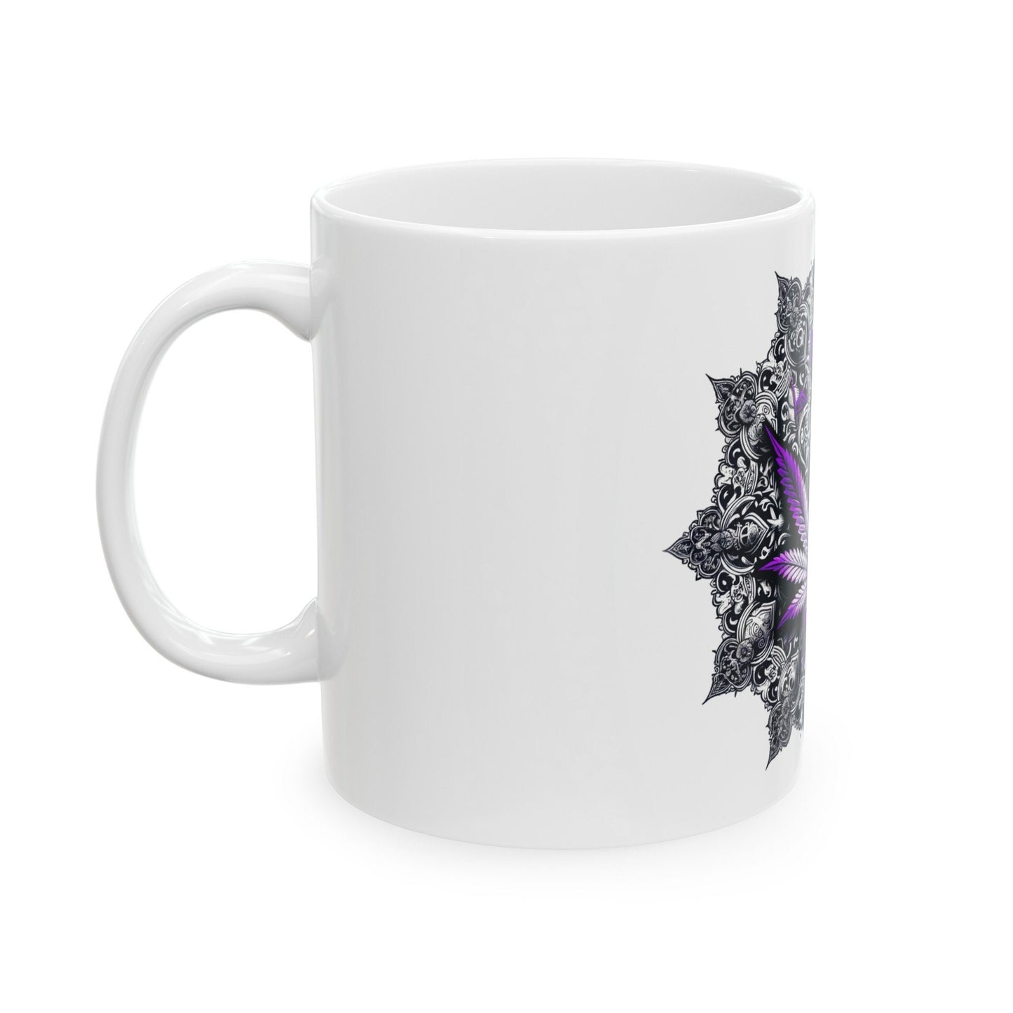 PURPLE WEED MANDALA - Coffee Weed Mug (11oz)