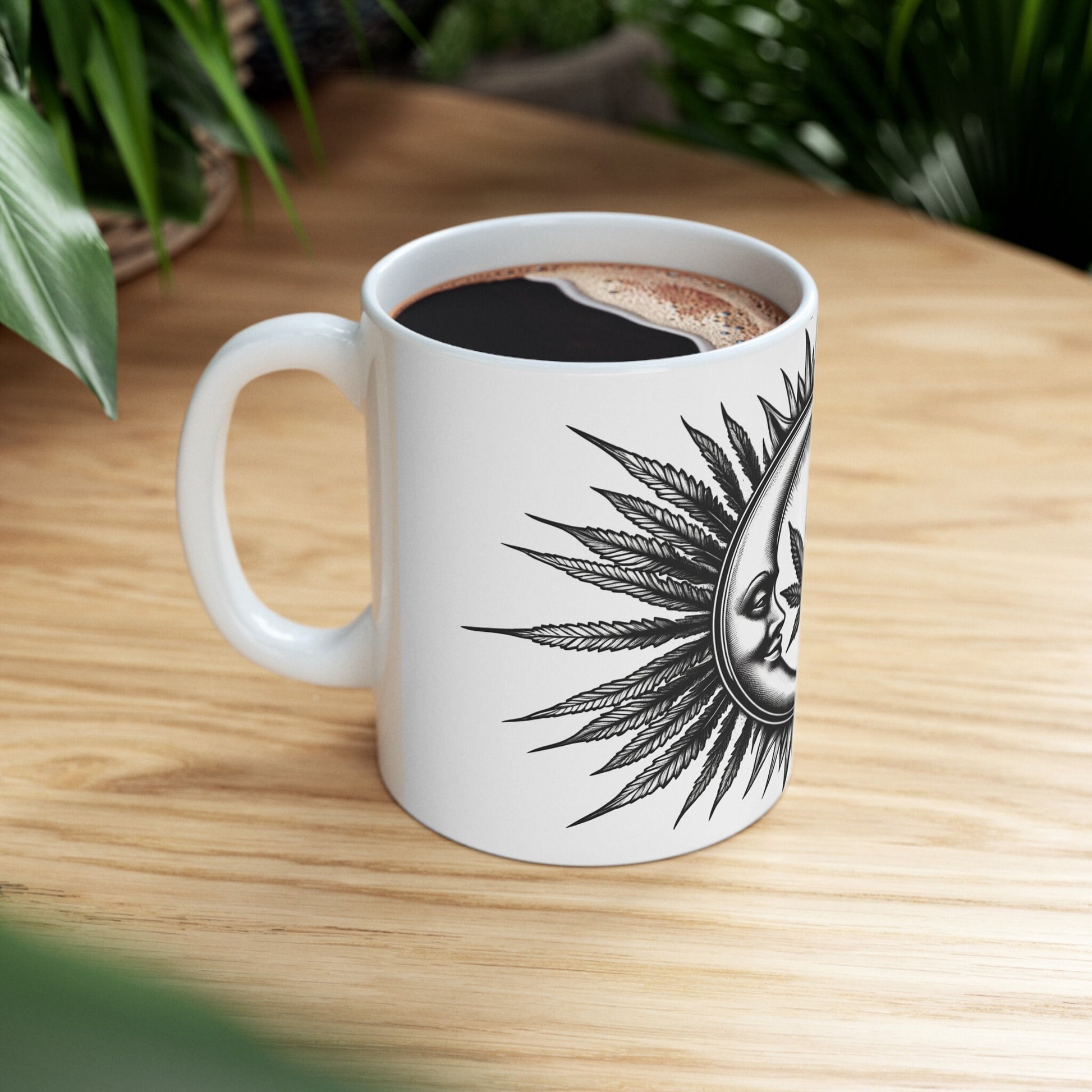 WEED LEAF MOON - Coffee Weed Mug (11oz)