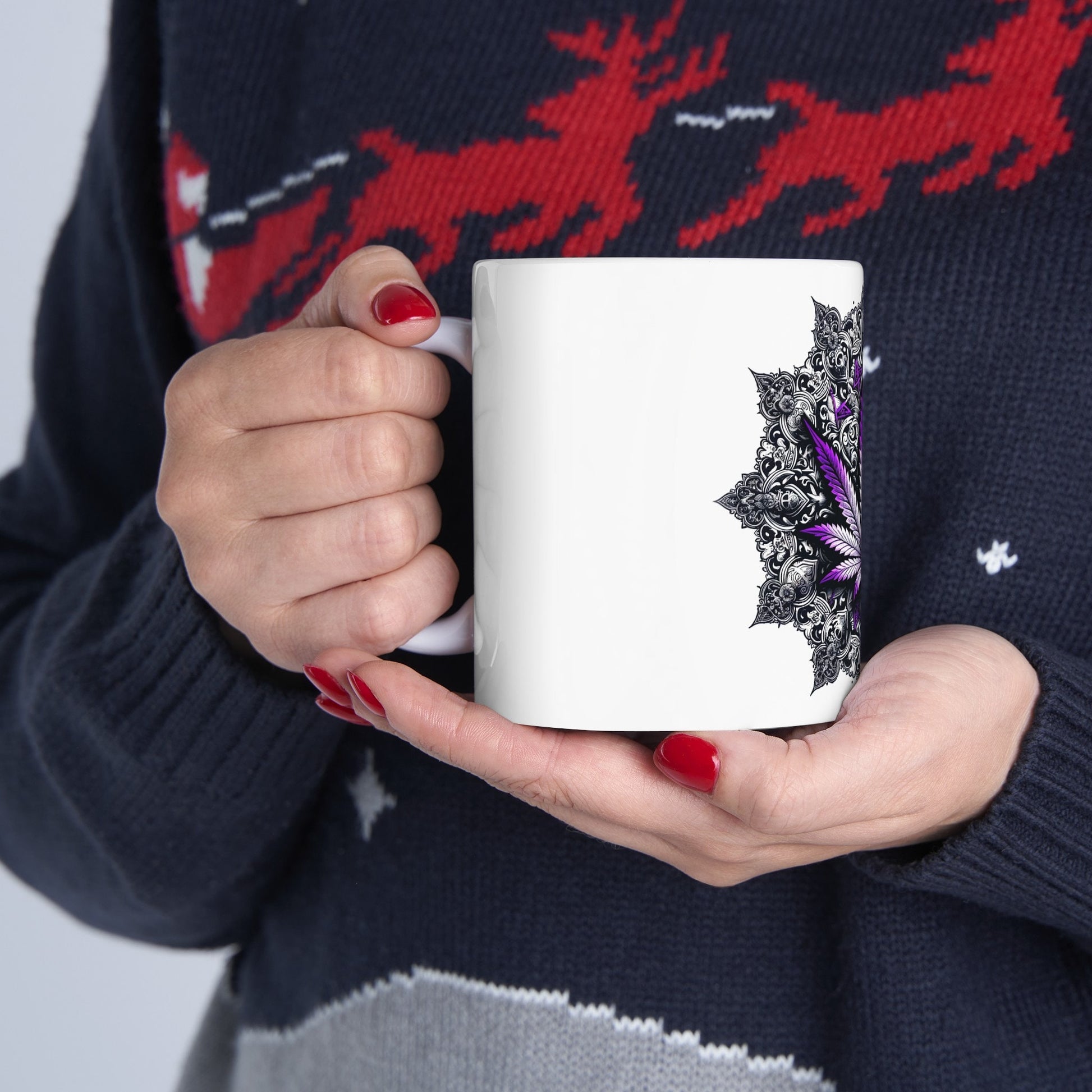 PURPLE WEED MANDALA - Coffee Weed Mug (11oz)