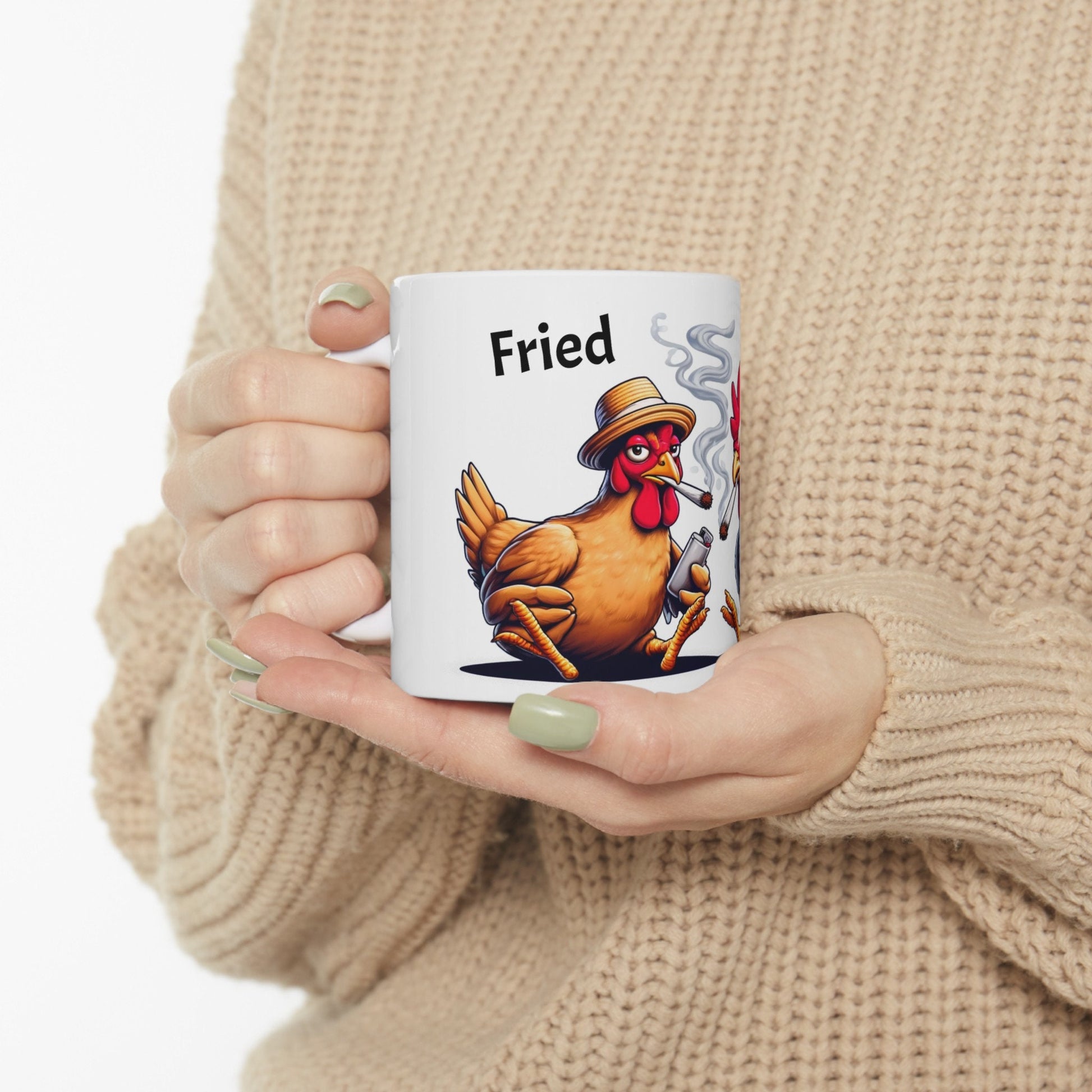 FRIED CHICKEN Mug - Weed Coffee Mug (11oz) - Funny