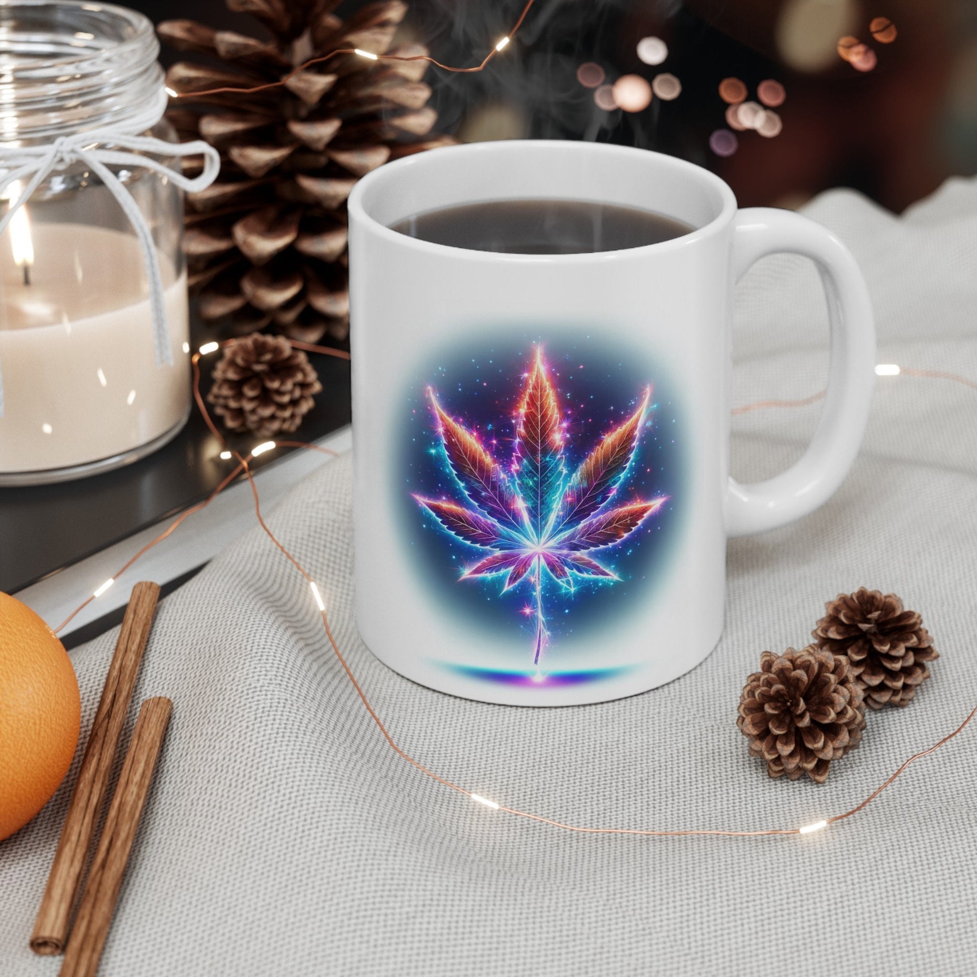 GALAXY WEED LEAF - Coffee Weed Mug (11oz) Dual Sided