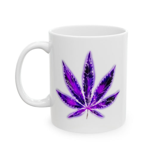 ELECTRIC PURPLE LEAF - Coffee Weed Mug (11oz) Dual Sided