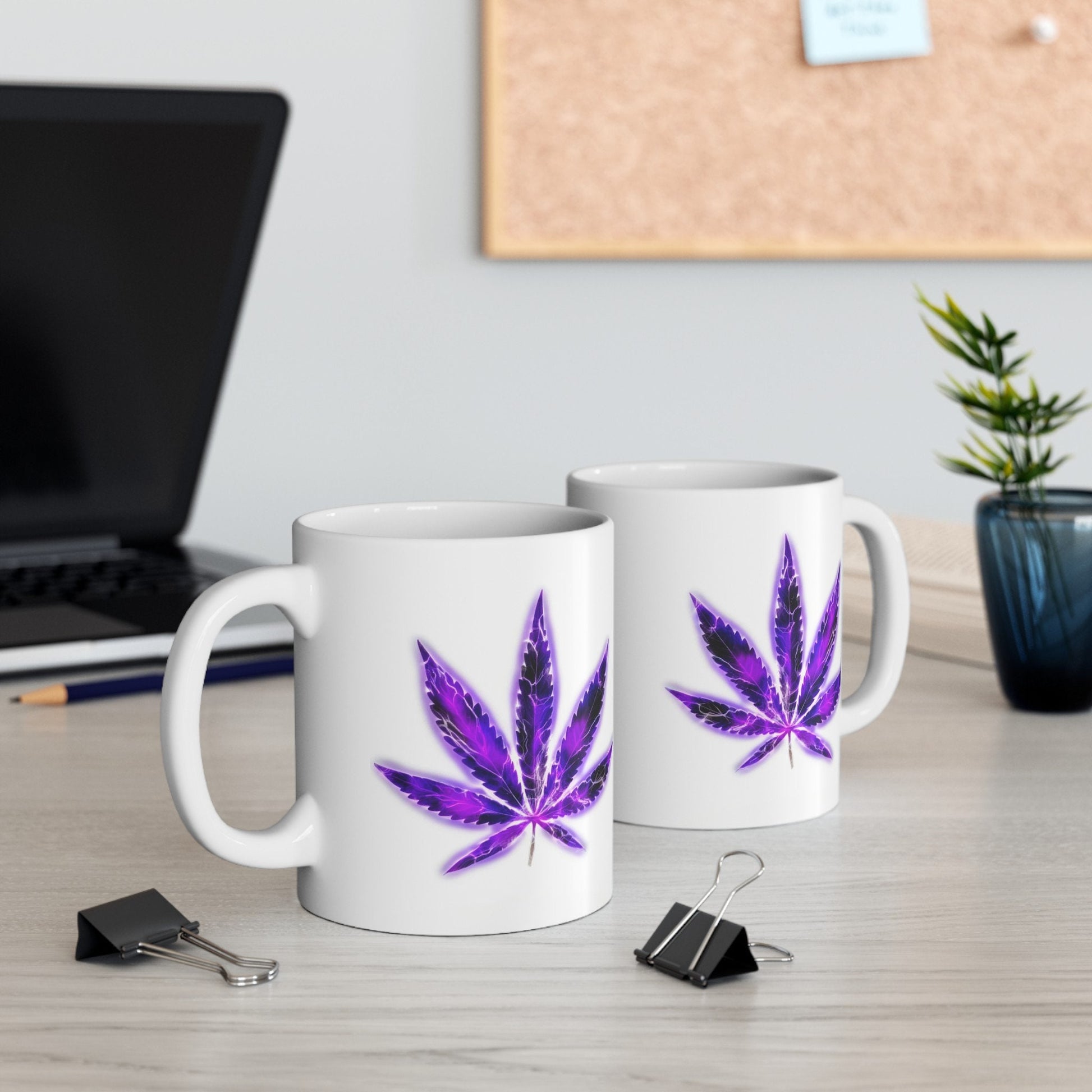 ELECTRIC PURPLE LEAF - Coffee Weed Mug (11oz) Dual Sided