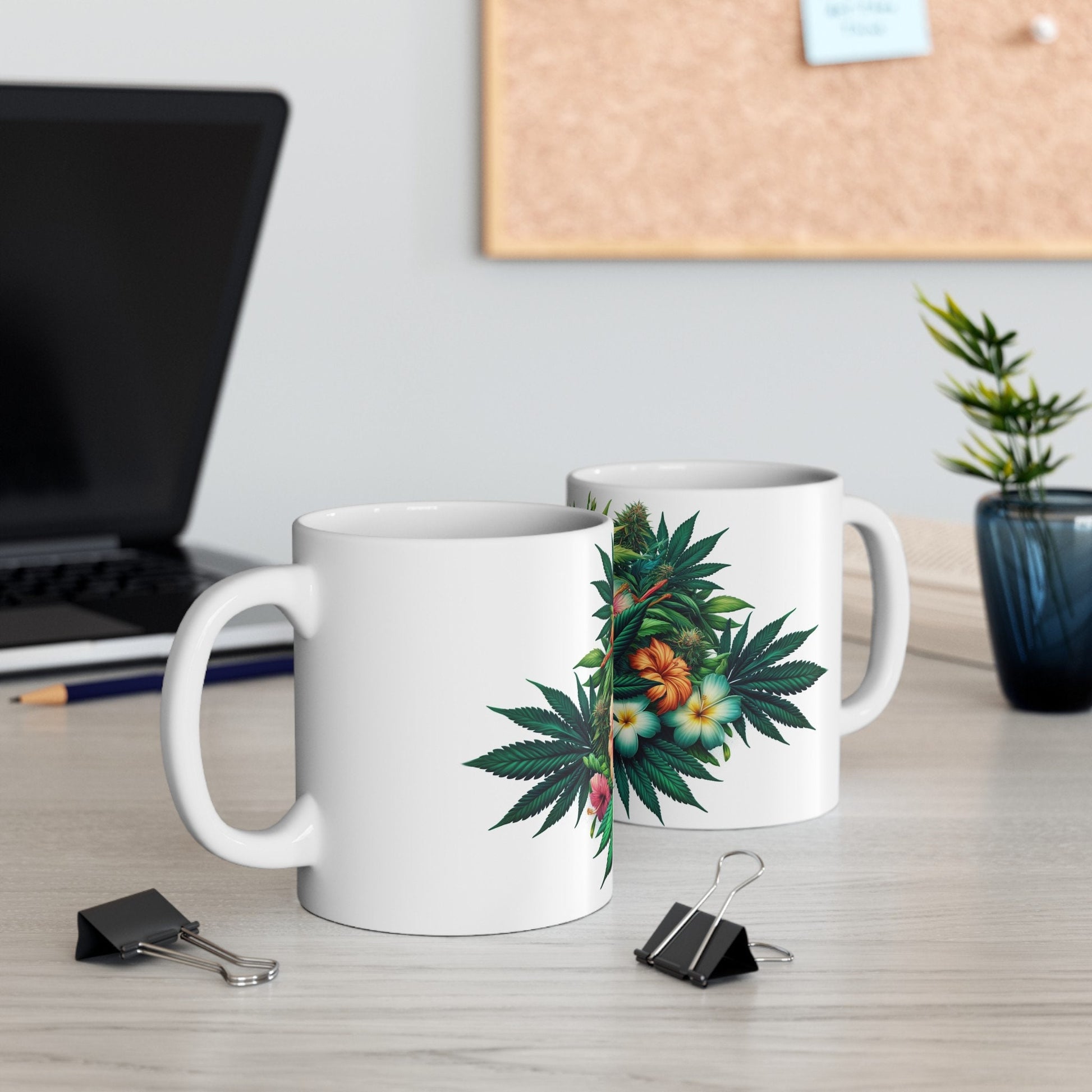 WEED & FLOWERS Mug - Coffee Weed Mug (11oz)