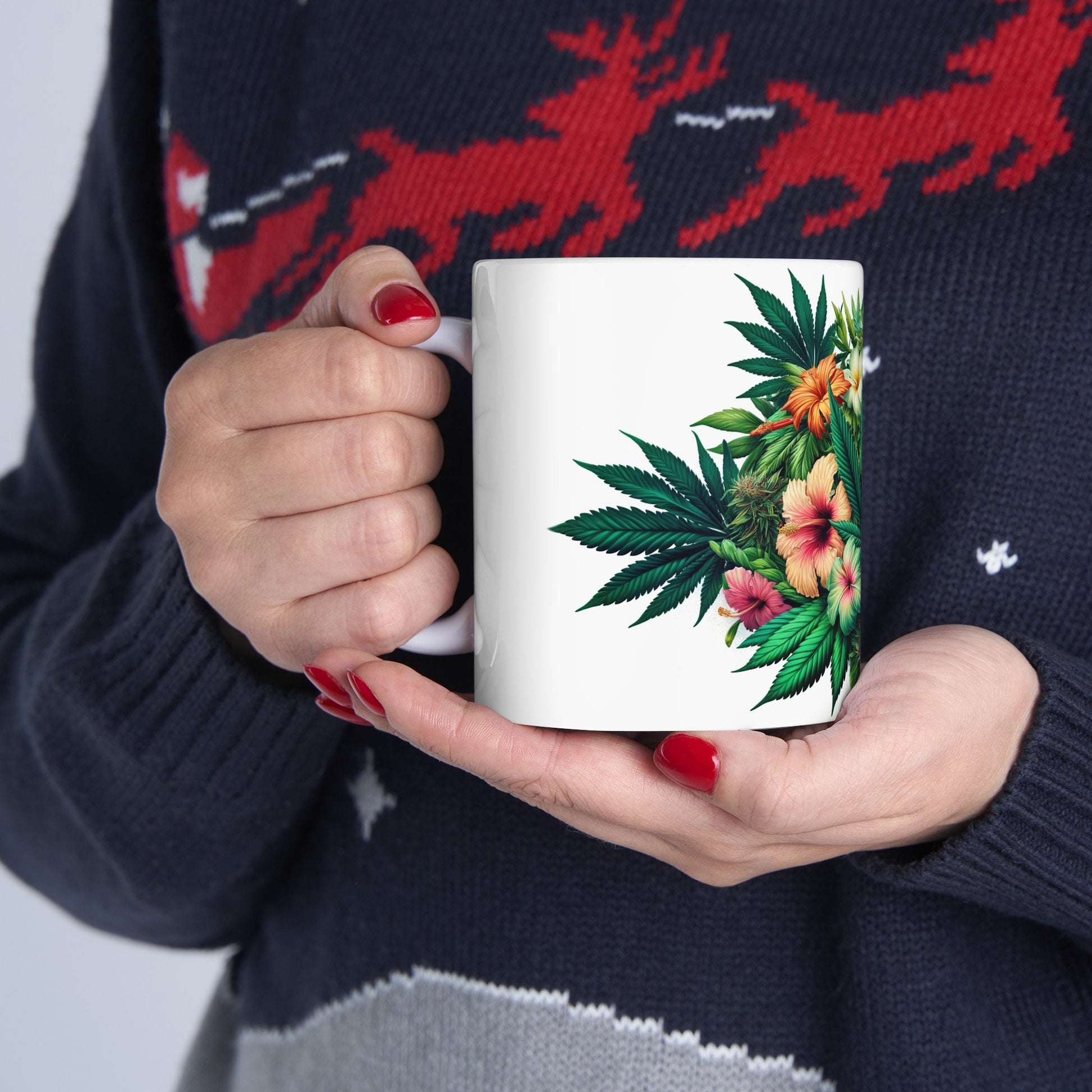WEED & FLOWERS Mug - Coffee Weed Mug (11oz)