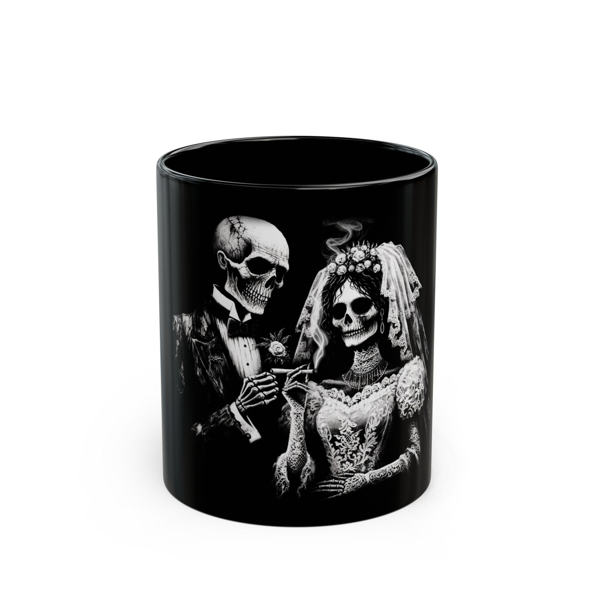 SKELETON COUPLE - Weed Coffee Mug (11oz) BLACK