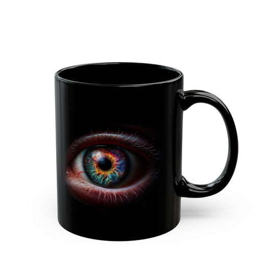 GALAXY EYES MUG - Weed Coffee Mug (11oz) BLACK, Dual Sided