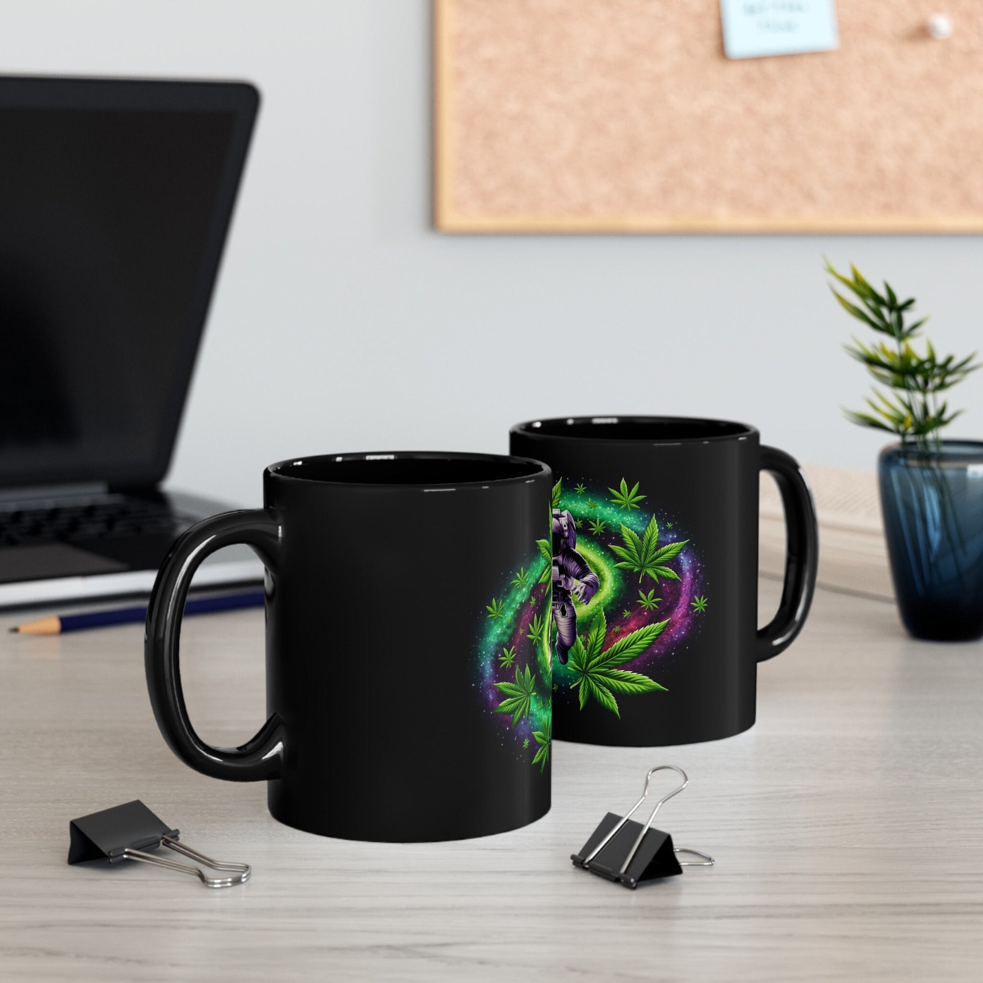 WEED ASTRONAUT - 420 Coffee Mug (11oz) BLACK