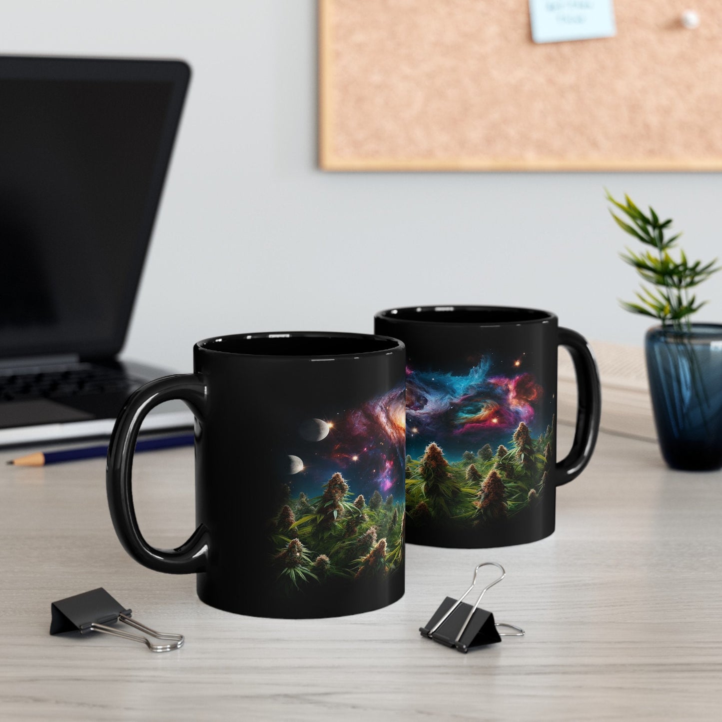 SPACE WEED MUG - 420 Coffee Mugs (11oz) BLACK