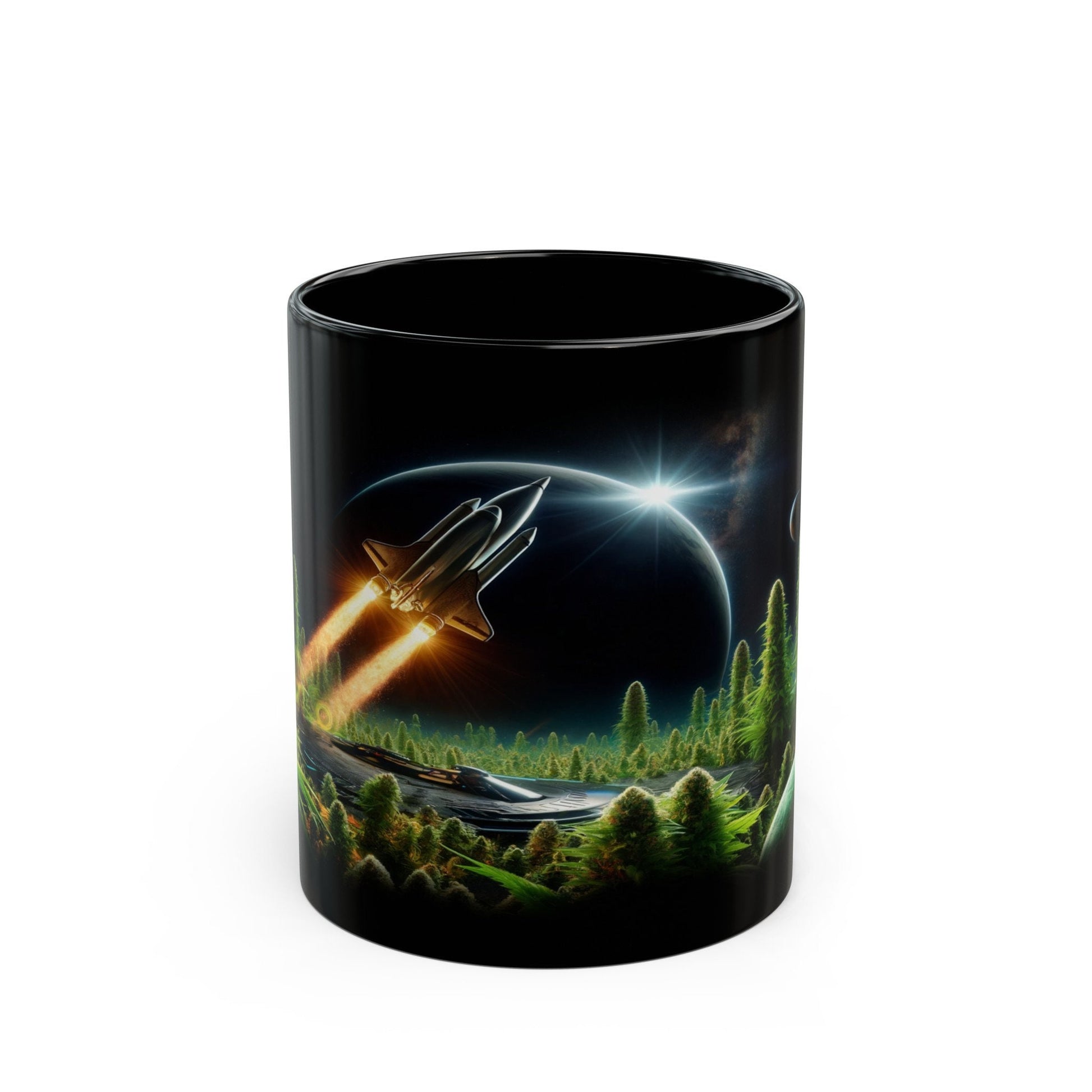 WEED PLANET MUG - Weed Coffee Mug (11oz) BLACK