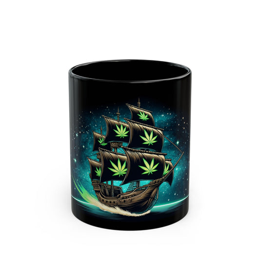 420 SPACE PIRATE - Weed Coffee Mug (11oz) BLACK