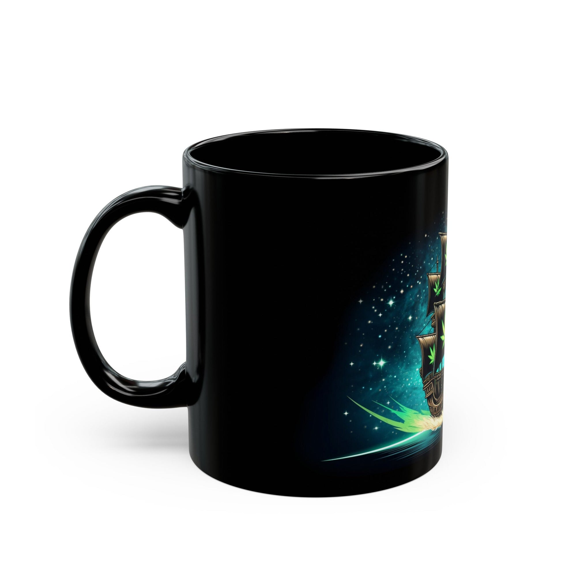 420 SPACE PIRATE - Weed Coffee Mug (11oz) BLACK