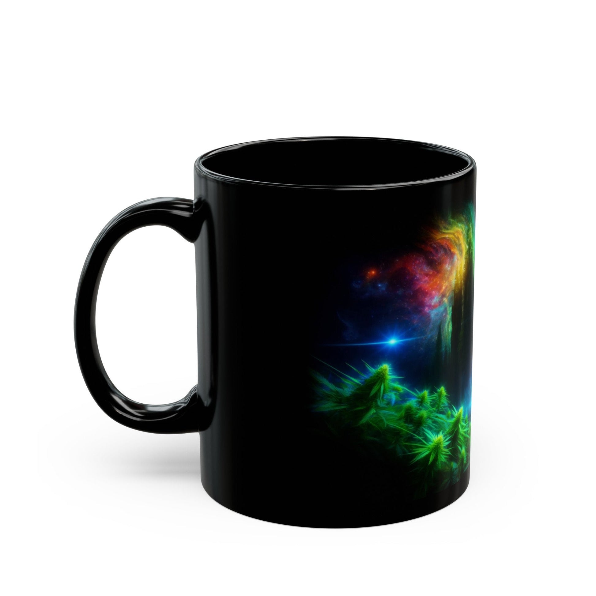 COSMIC WEED WATERFALL - 420 Coffee Mug (11oz) BLACK
